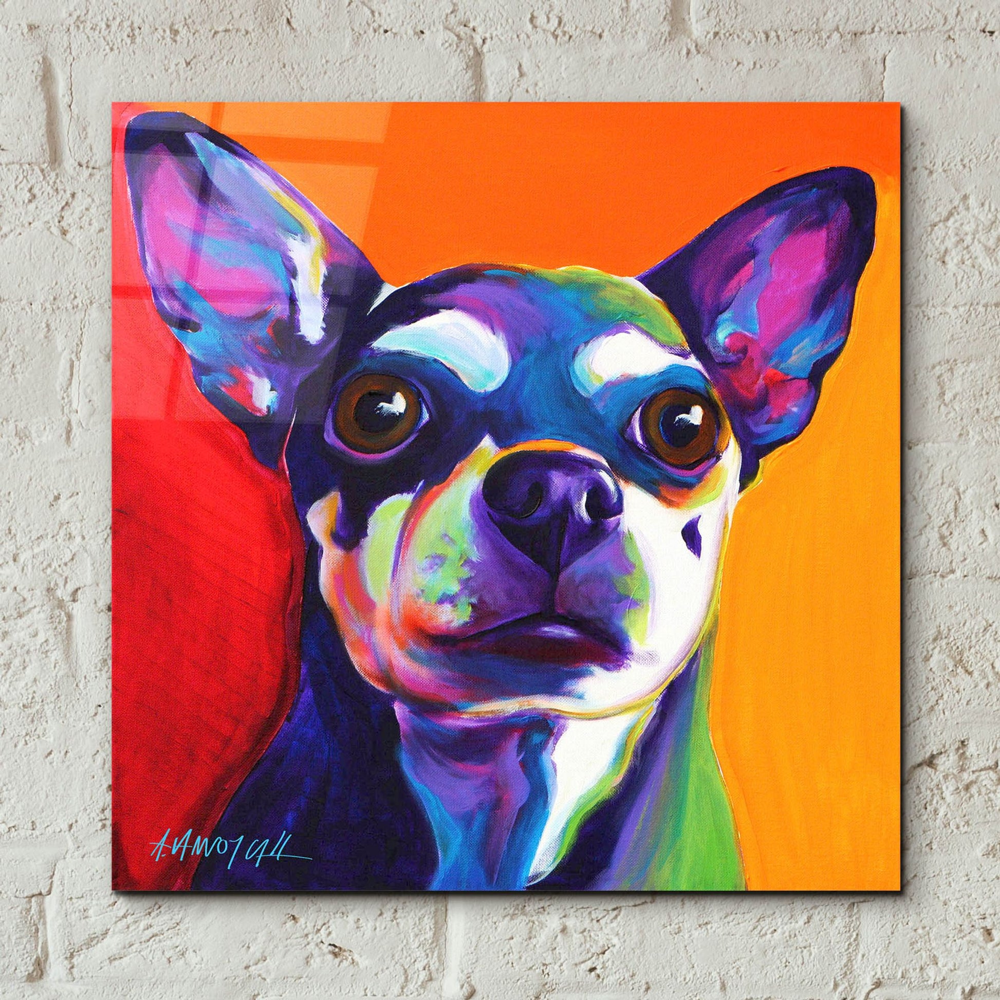 Epic Art 'Chihuahua - Dolce 2 by Dawg Painter, Acrylic Glass Wall Art,12x12