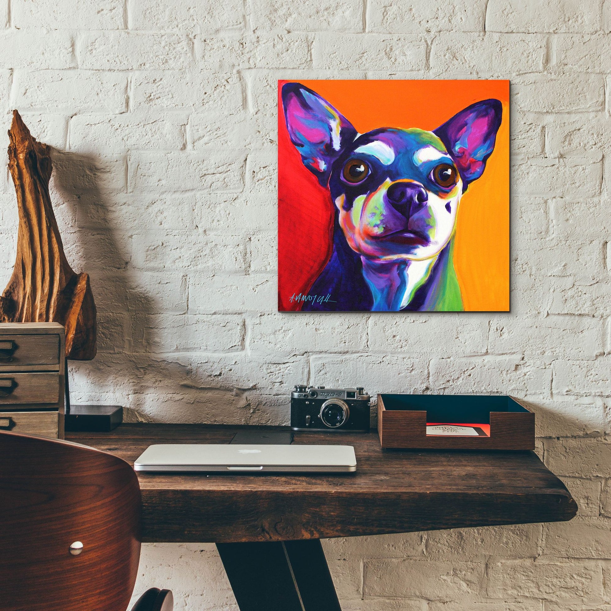 Epic Art 'Chihuahua - Dolce 2 by Dawg Painter, Acrylic Glass Wall Art,12x12