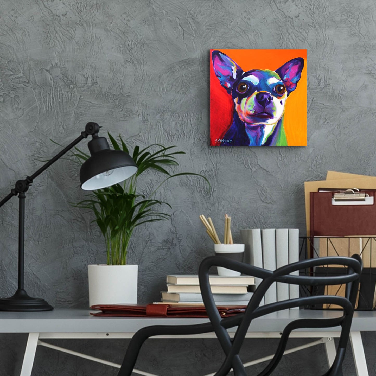 Epic Art 'Chihuahua - Dolce 2 by Dawg Painter, Acrylic Glass Wall Art,12x12