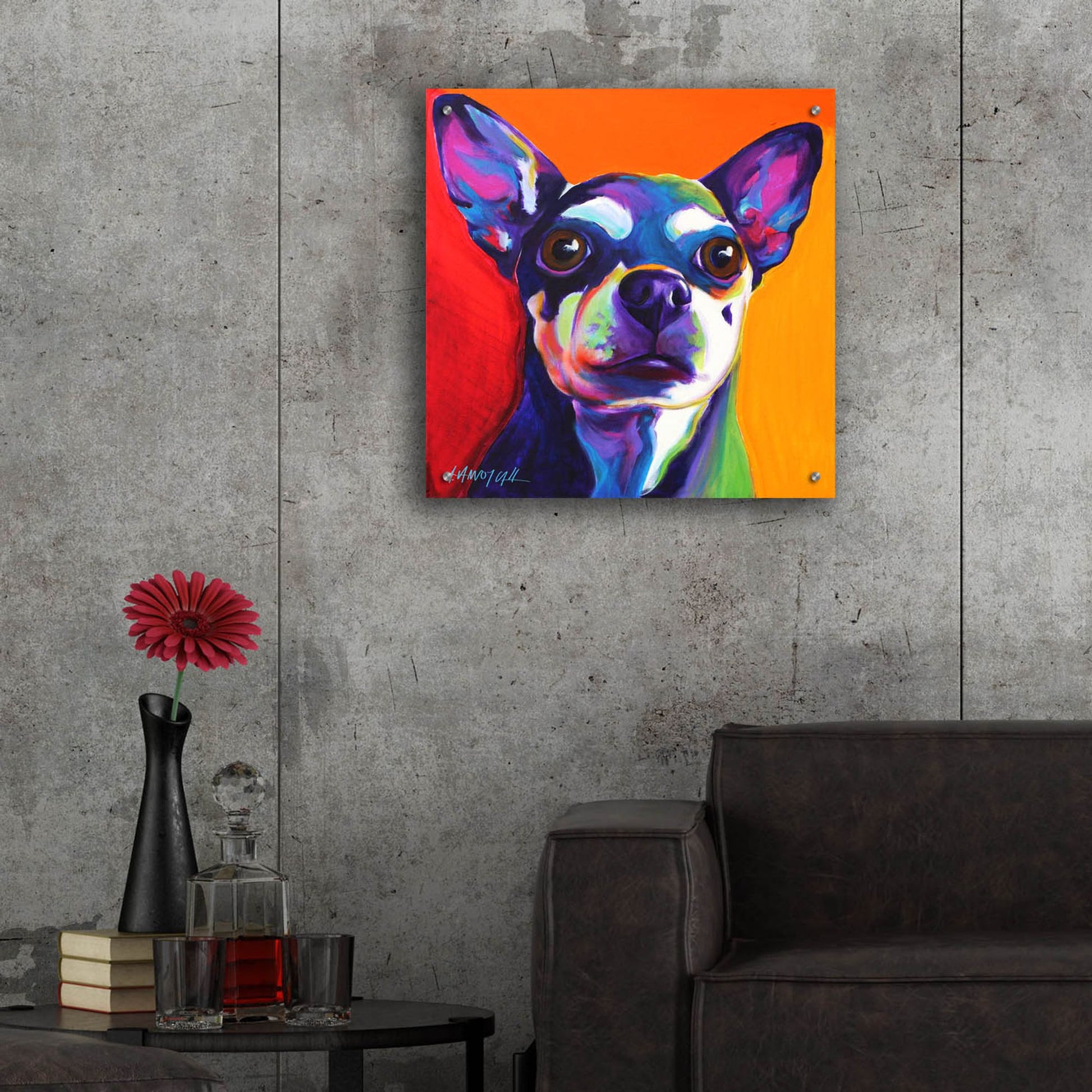 Epic Art 'Chihuahua - Dolce 2 by Dawg Painter, Acrylic Glass Wall Art,24x24