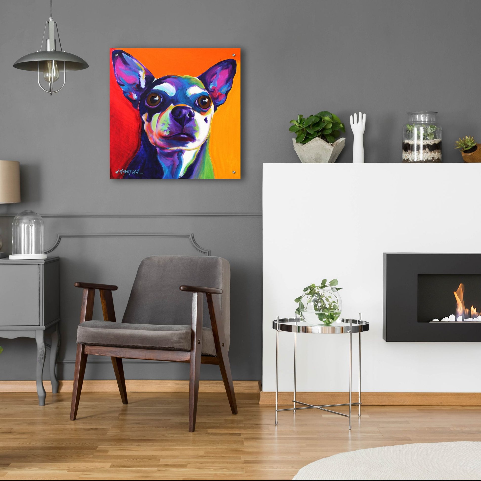 Epic Art 'Chihuahua - Dolce 2 by Dawg Painter, Acrylic Glass Wall Art,24x24