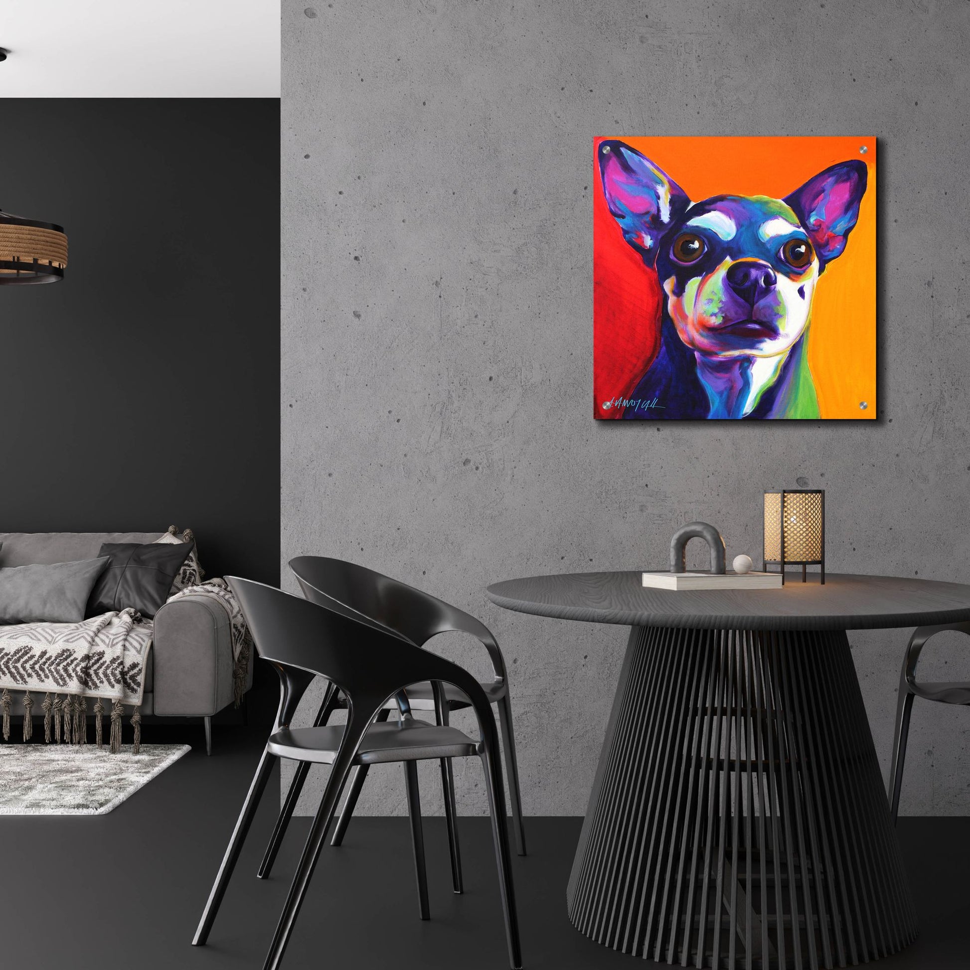 Epic Art 'Chihuahua - Dolce 2 by Dawg Painter, Acrylic Glass Wall Art,24x24