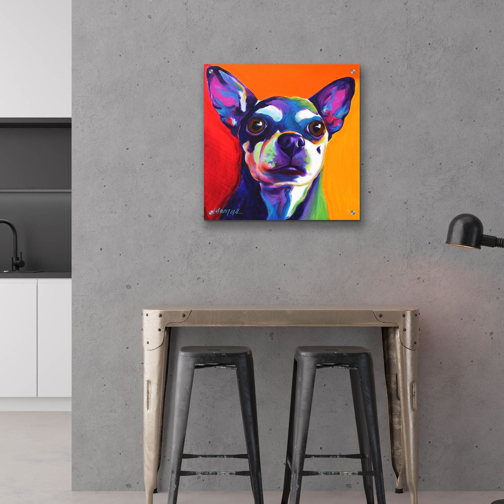 Epic Art 'Chihuahua - Dolce 2 by Dawg Painter, Acrylic Glass Wall Art,24x24