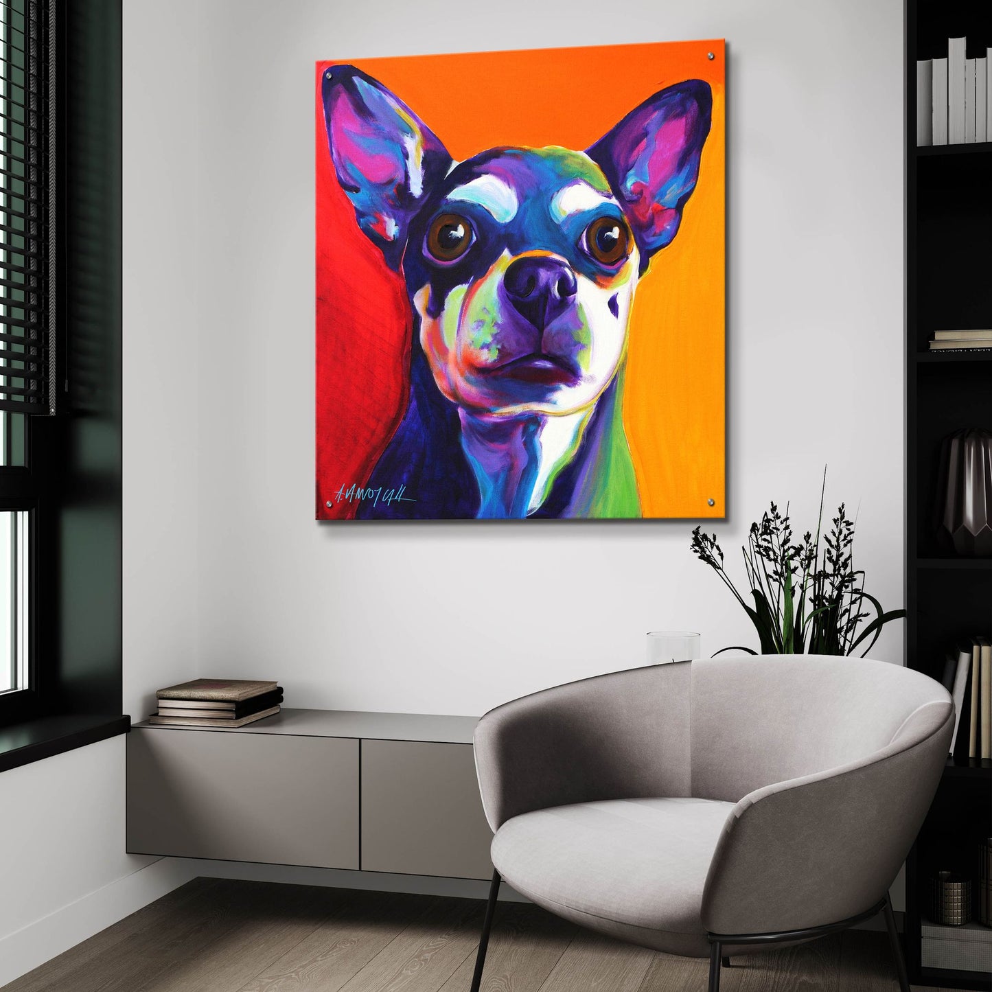 Epic Art 'Chihuahua - Dolce 2 by Dawg Painter, Acrylic Glass Wall Art,36x36