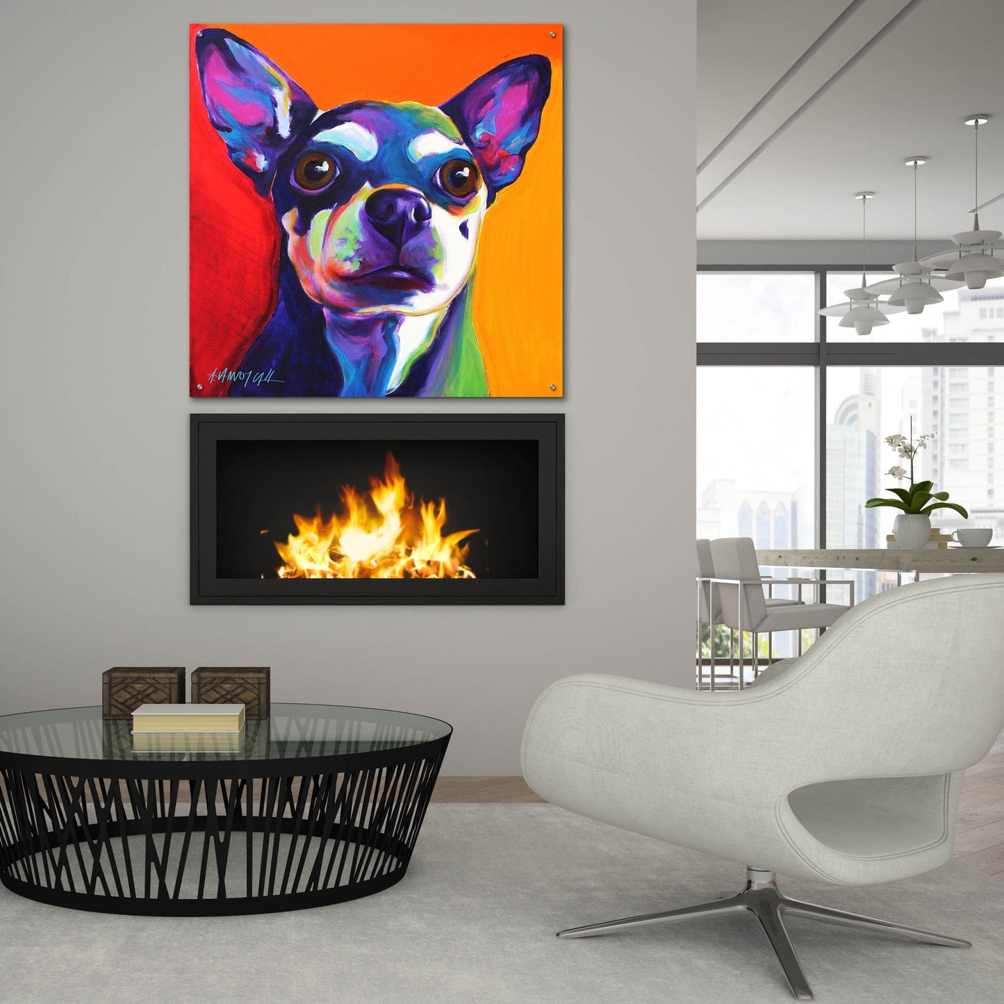 Epic Art 'Chihuahua - Dolce 2 by Dawg Painter, Acrylic Glass Wall Art,36x36