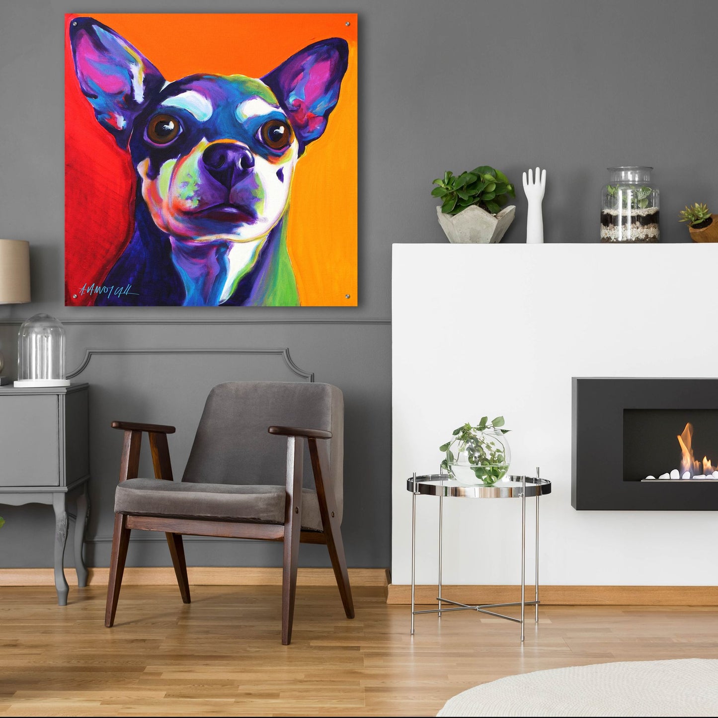 Epic Art 'Chihuahua - Dolce 2 by Dawg Painter, Acrylic Glass Wall Art,36x36