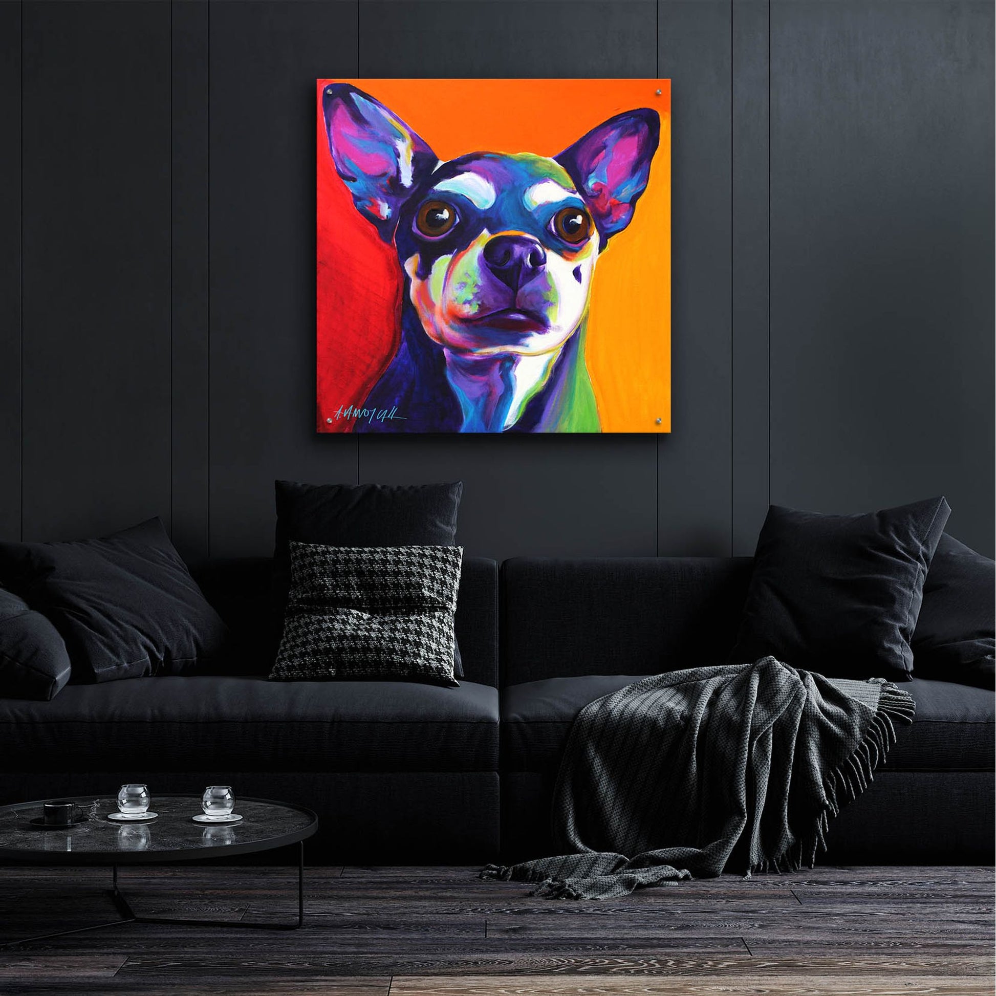 Epic Art 'Chihuahua - Dolce 2 by Dawg Painter, Acrylic Glass Wall Art,36x36