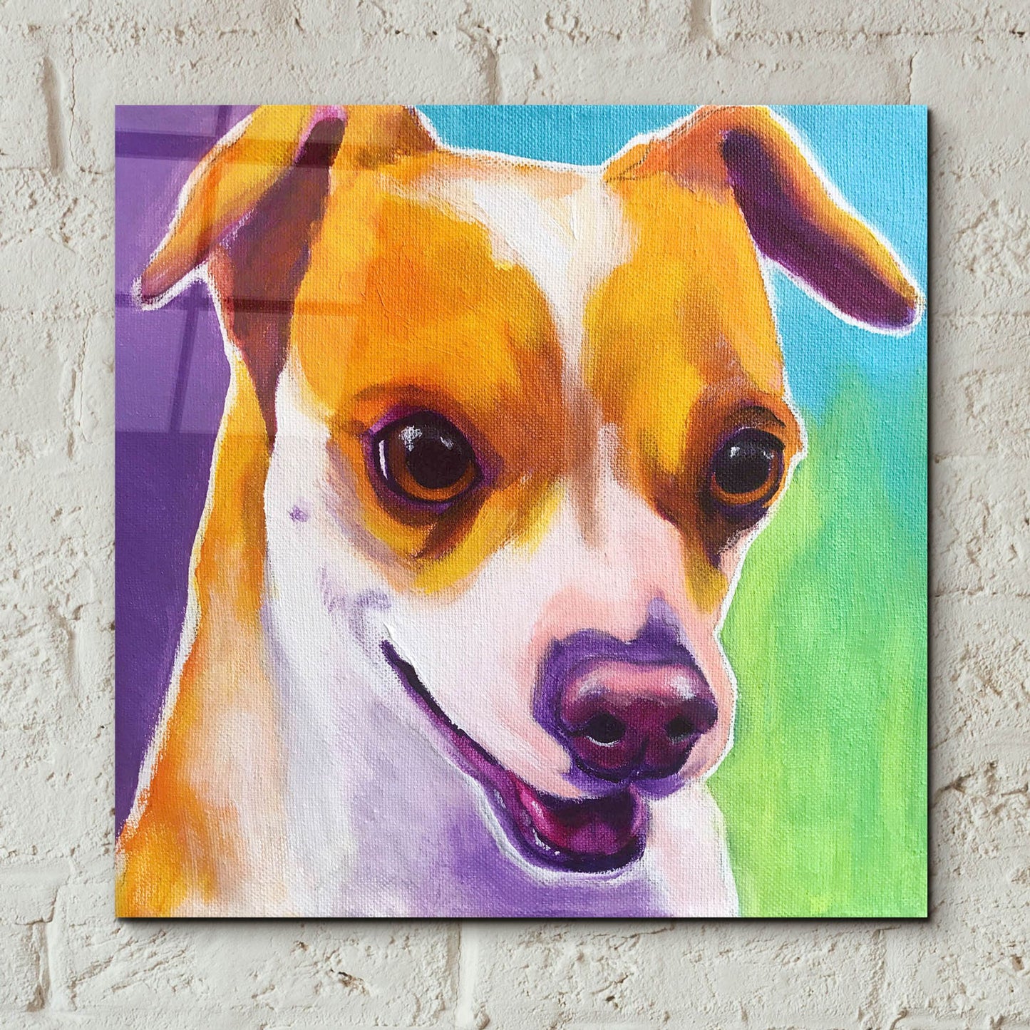 Epic Art 'Chihuahua - Duncan2 by Dawg Painter, Acrylic Glass Wall Art,12x12