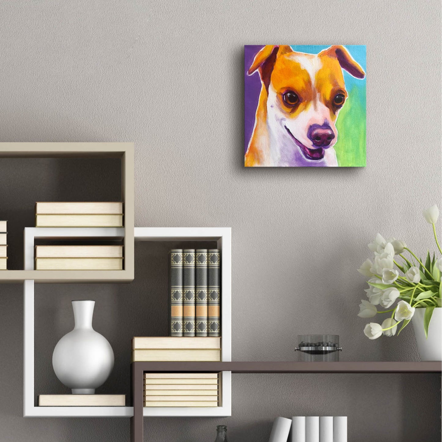 Epic Art 'Chihuahua - Duncan2 by Dawg Painter, Acrylic Glass Wall Art,12x12