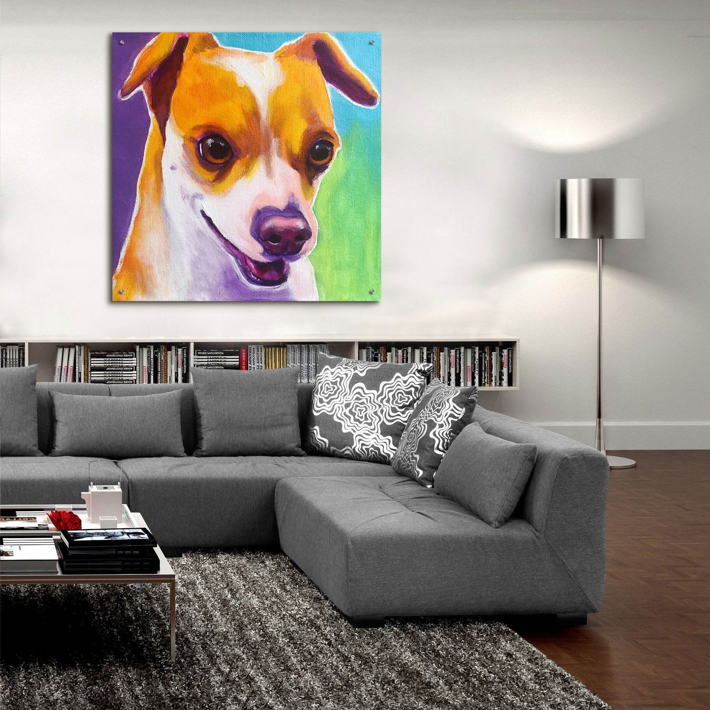 Epic Art 'Chihuahua - Duncan2 by Dawg Painter, Acrylic Glass Wall Art,36x36