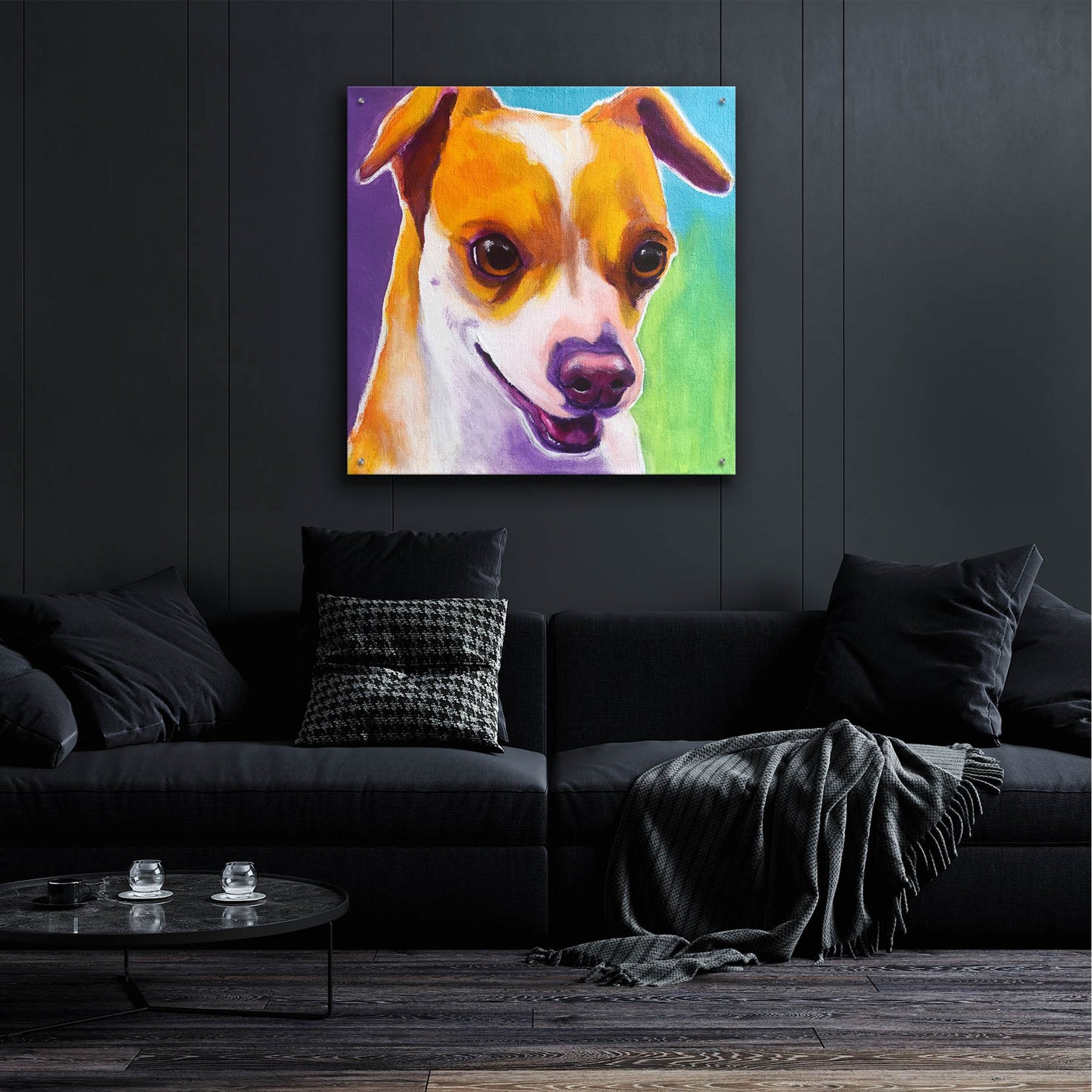 Epic Art 'Chihuahua - Duncan2 by Dawg Painter, Acrylic Glass Wall Art,36x36