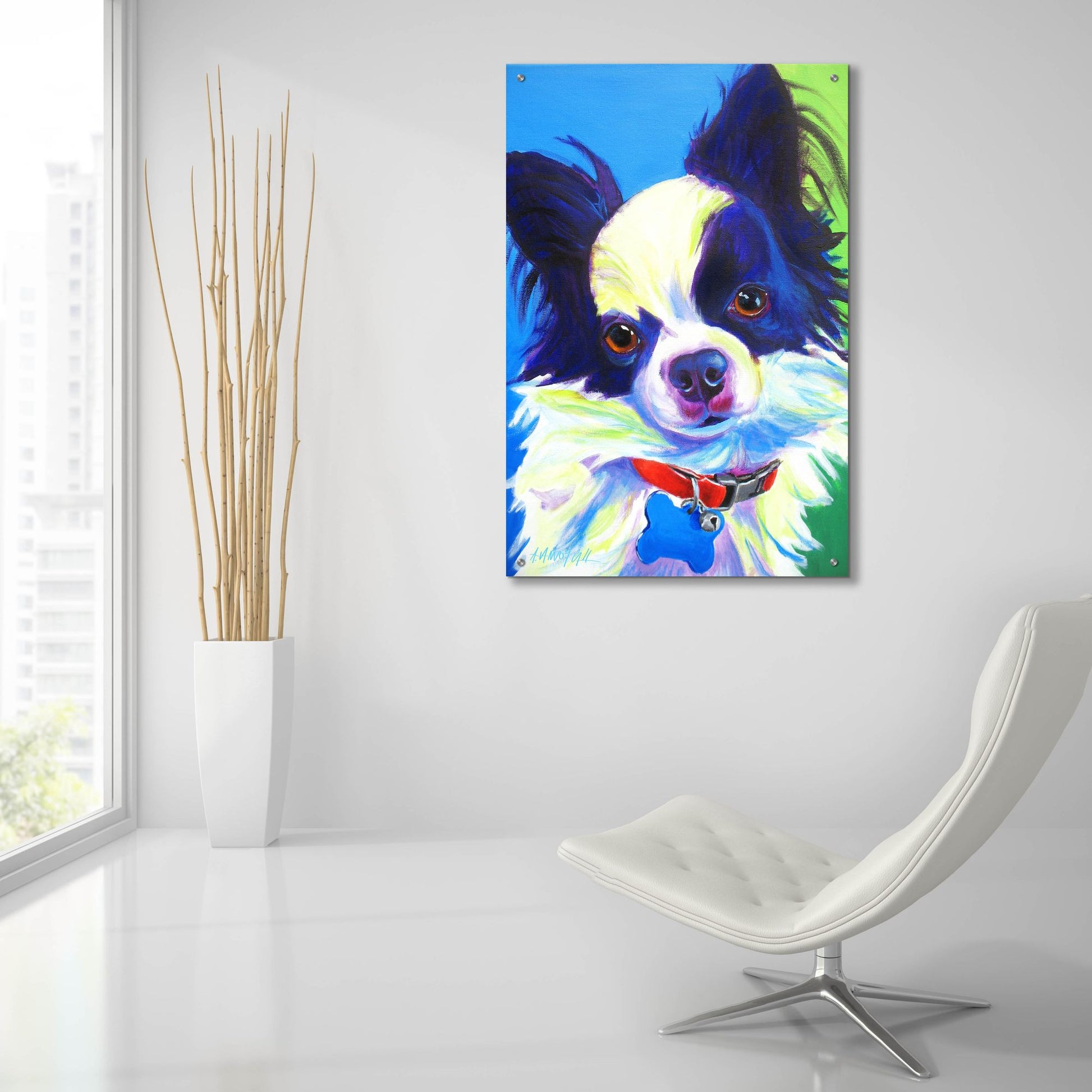 Epic Art 'Chihuahua - Esso Gomez2 by Dawg Painter, Acrylic Glass Wall Art,24x36