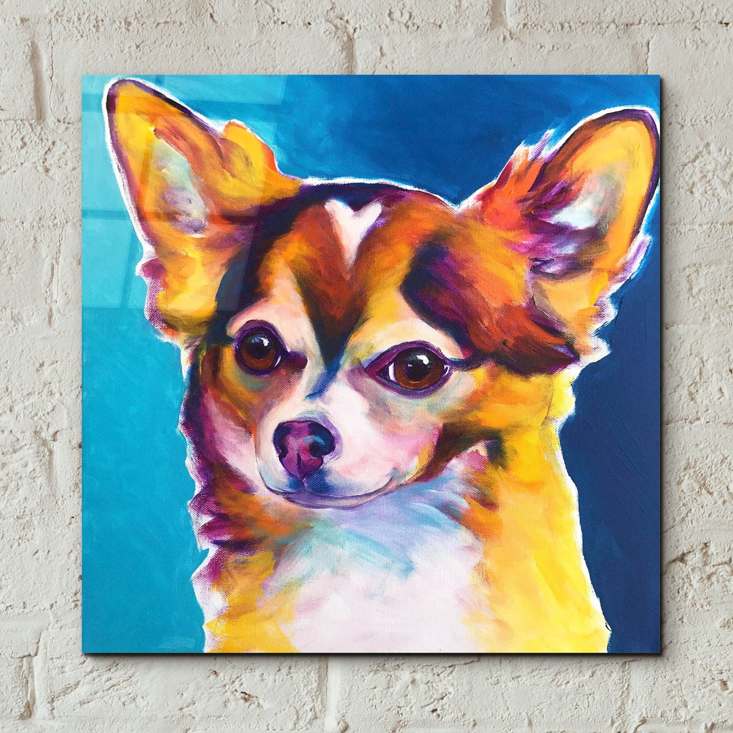 Epic Art 'Chihuahua - Honey2 by Dawg Painter, Acrylic Glass Wall Art,12x12