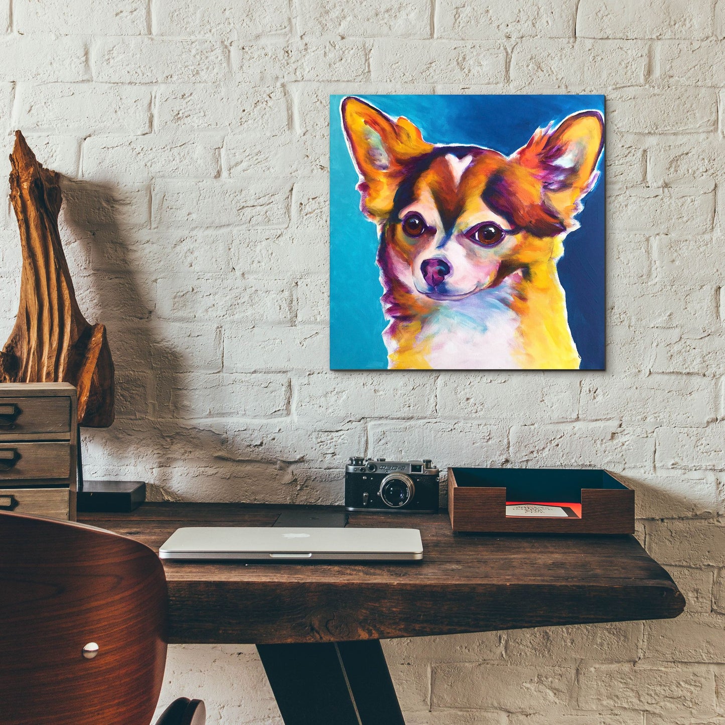 Epic Art 'Chihuahua - Honey2 by Dawg Painter, Acrylic Glass Wall Art,12x12