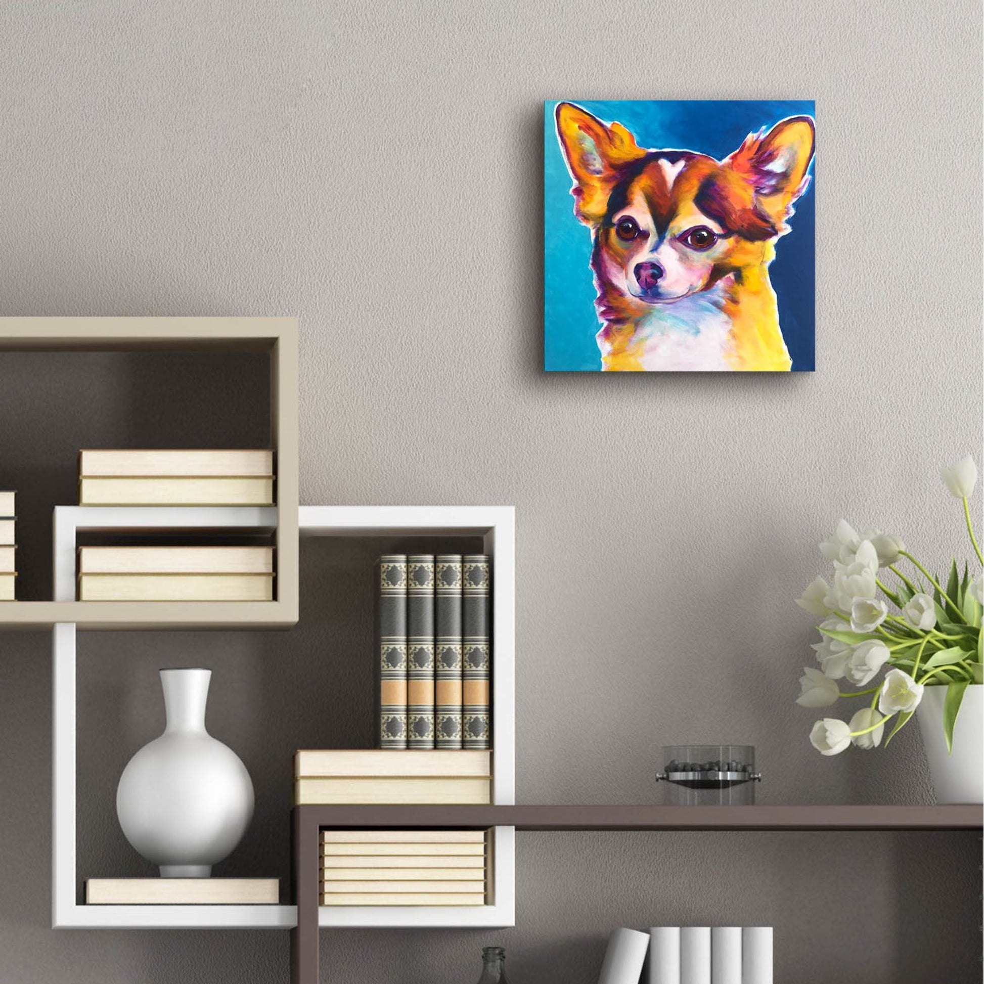 Epic Art 'Chihuahua - Honey2 by Dawg Painter, Acrylic Glass Wall Art,12x12