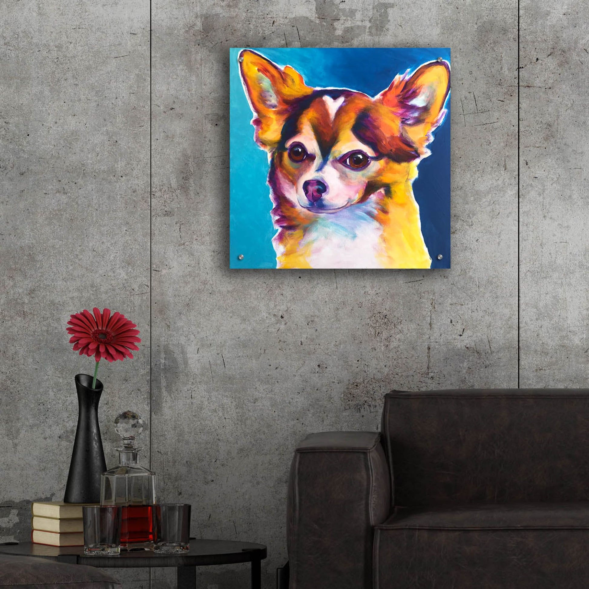 Epic Art 'Chihuahua - Honey2 by Dawg Painter, Acrylic Glass Wall Art,24x24