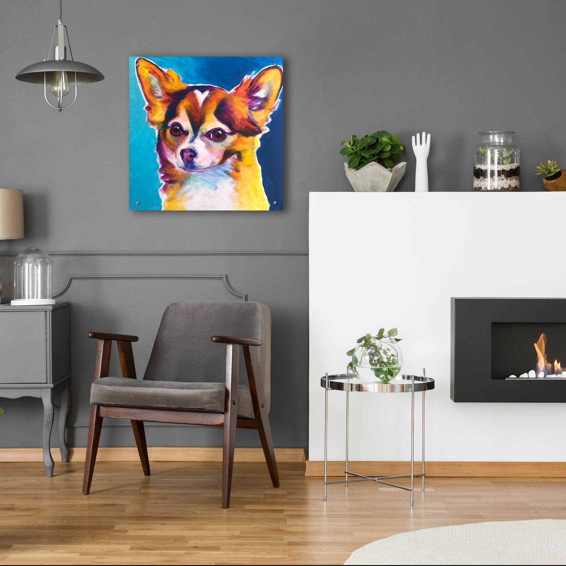 Epic Art 'Chihuahua - Honey2 by Dawg Painter, Acrylic Glass Wall Art,24x24