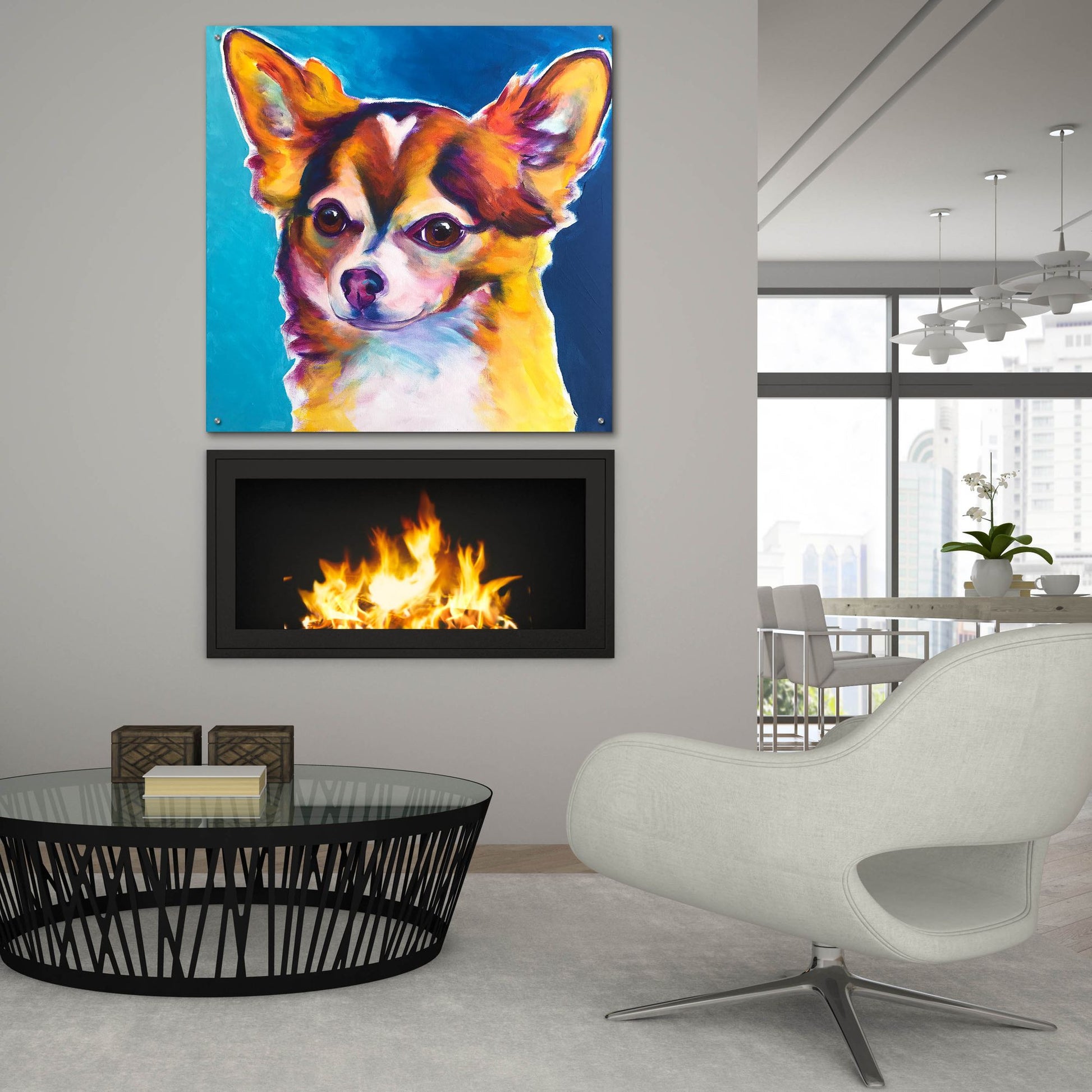 Epic Art 'Chihuahua - Honey2 by Dawg Painter, Acrylic Glass Wall Art,36x36