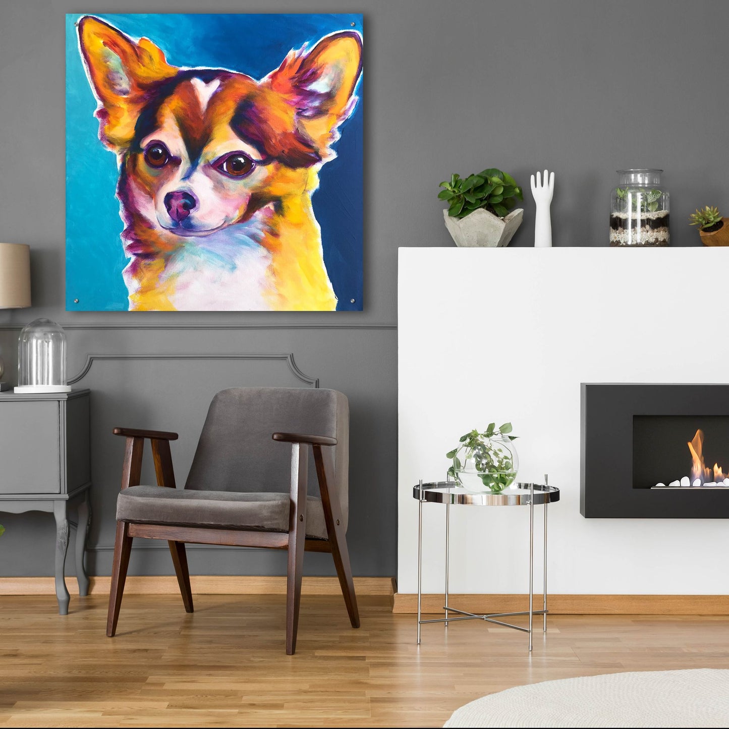 Epic Art 'Chihuahua - Honey2 by Dawg Painter, Acrylic Glass Wall Art,36x36