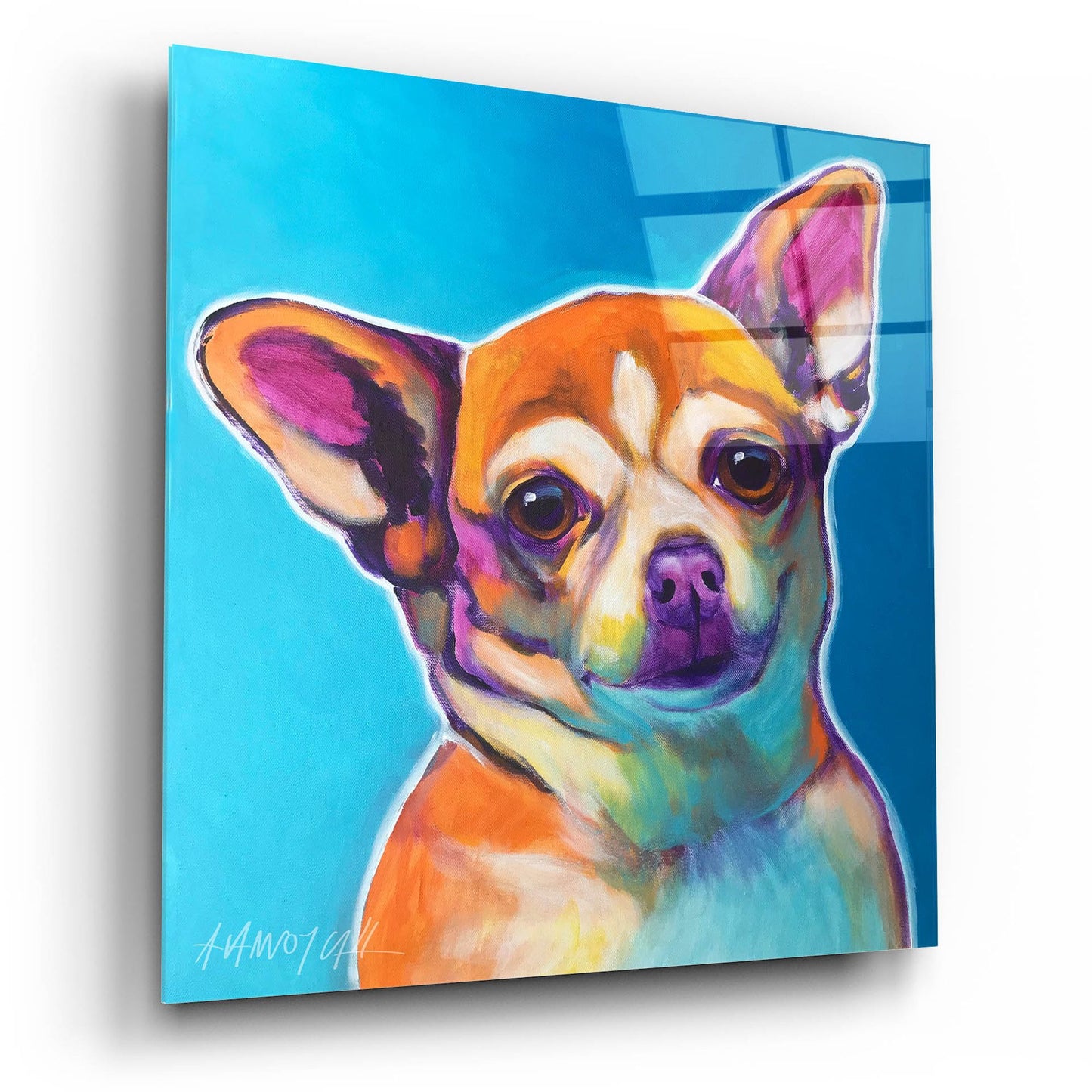 Epic Art 'Chihuahua - Starr2 by Dawg Painter, Acrylic Glass Wall Art,12x12