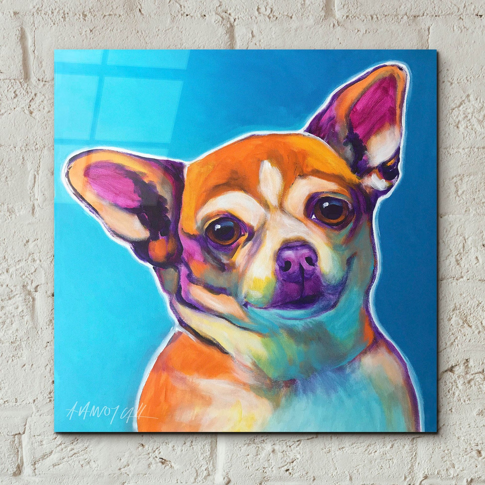 Epic Art 'Chihuahua - Starr2 by Dawg Painter, Acrylic Glass Wall Art,12x12