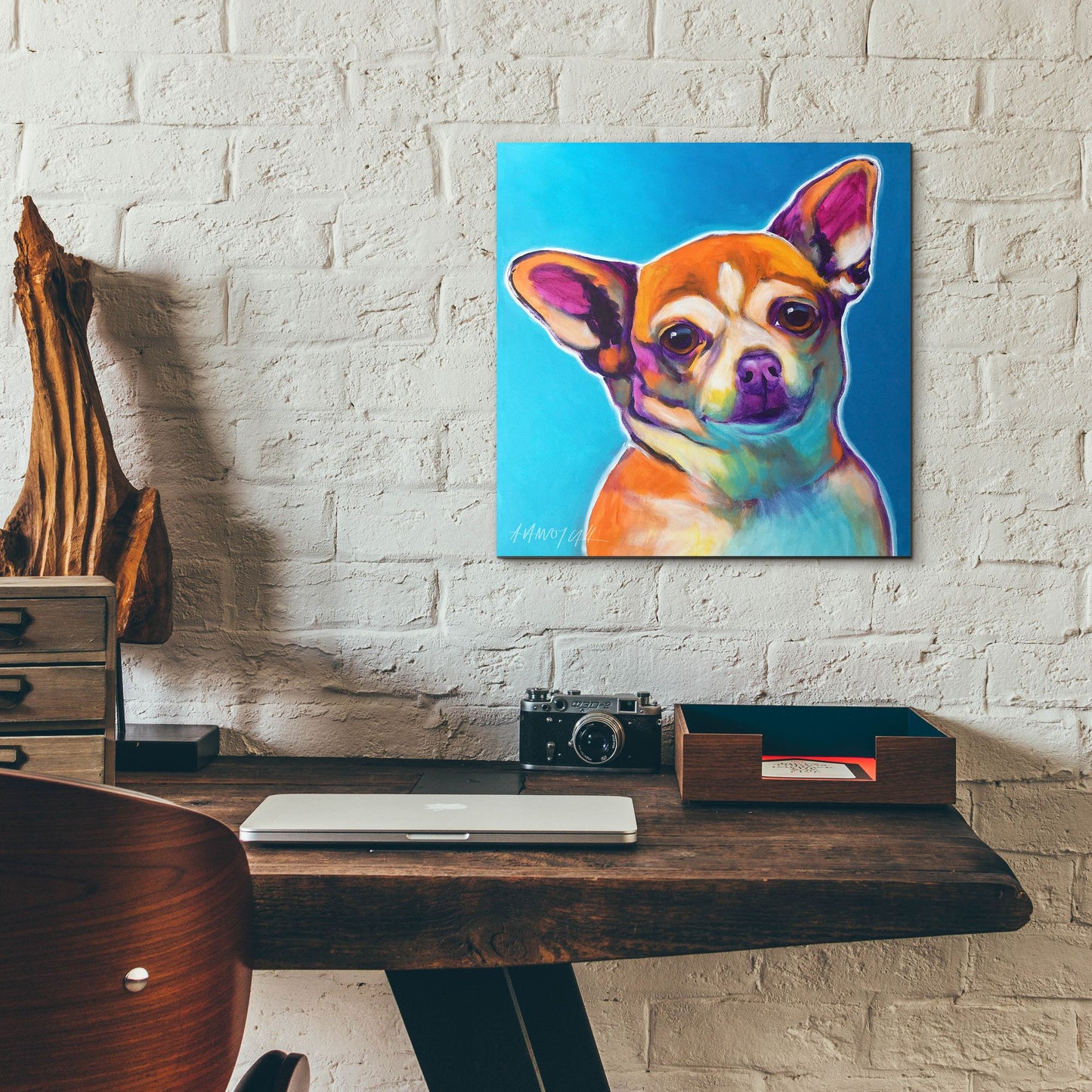 Epic Art 'Chihuahua - Starr2 by Dawg Painter, Acrylic Glass Wall Art,12x12