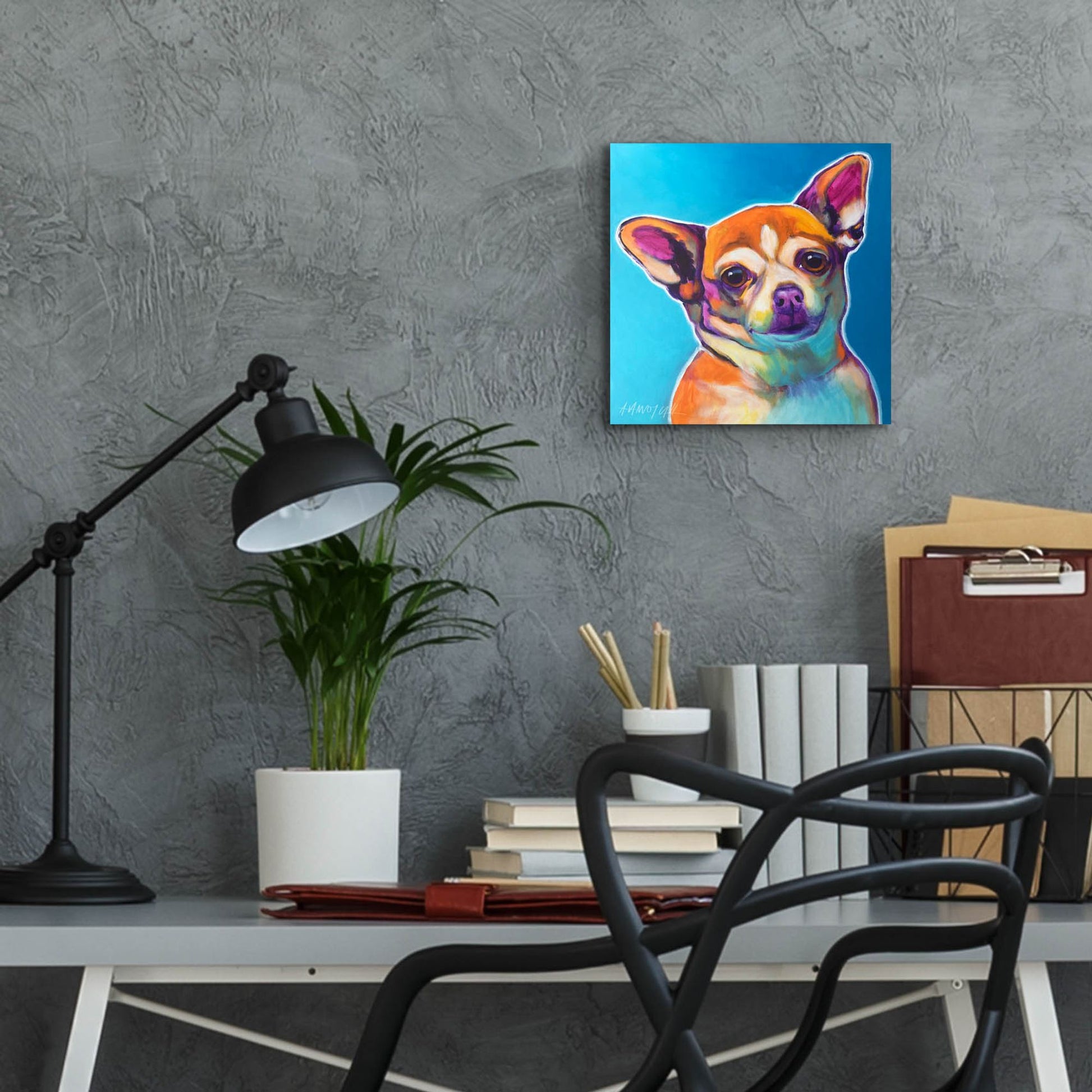 Epic Art 'Chihuahua - Starr2 by Dawg Painter, Acrylic Glass Wall Art,12x12