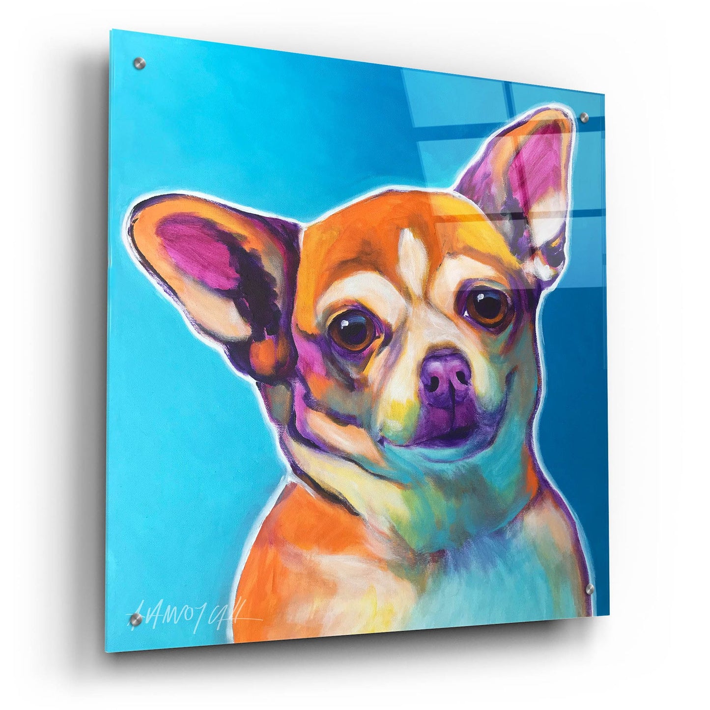 Epic Art 'Chihuahua - Starr2 by Dawg Painter, Acrylic Glass Wall Art,24x24