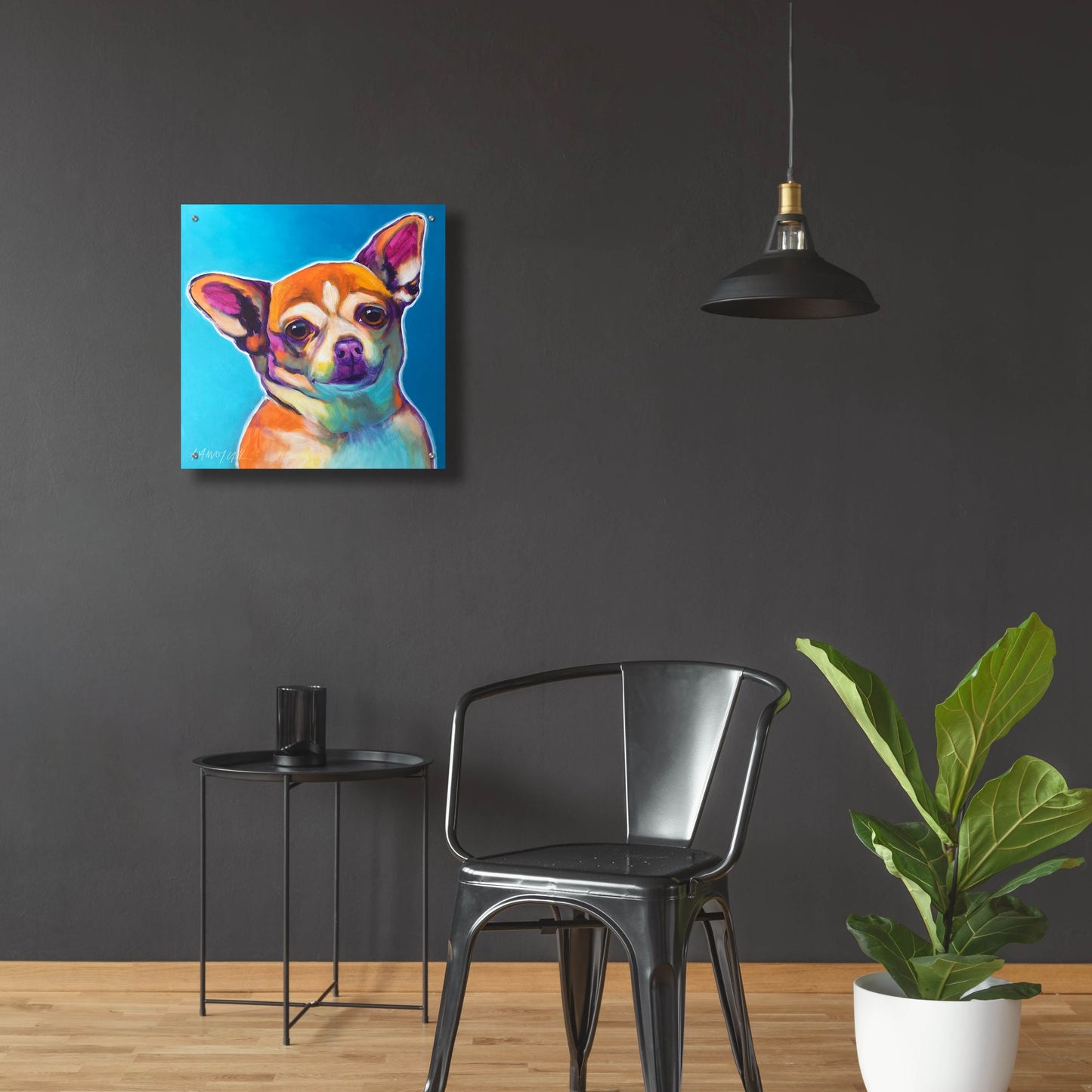 Epic Art 'Chihuahua - Starr2 by Dawg Painter, Acrylic Glass Wall Art,24x24