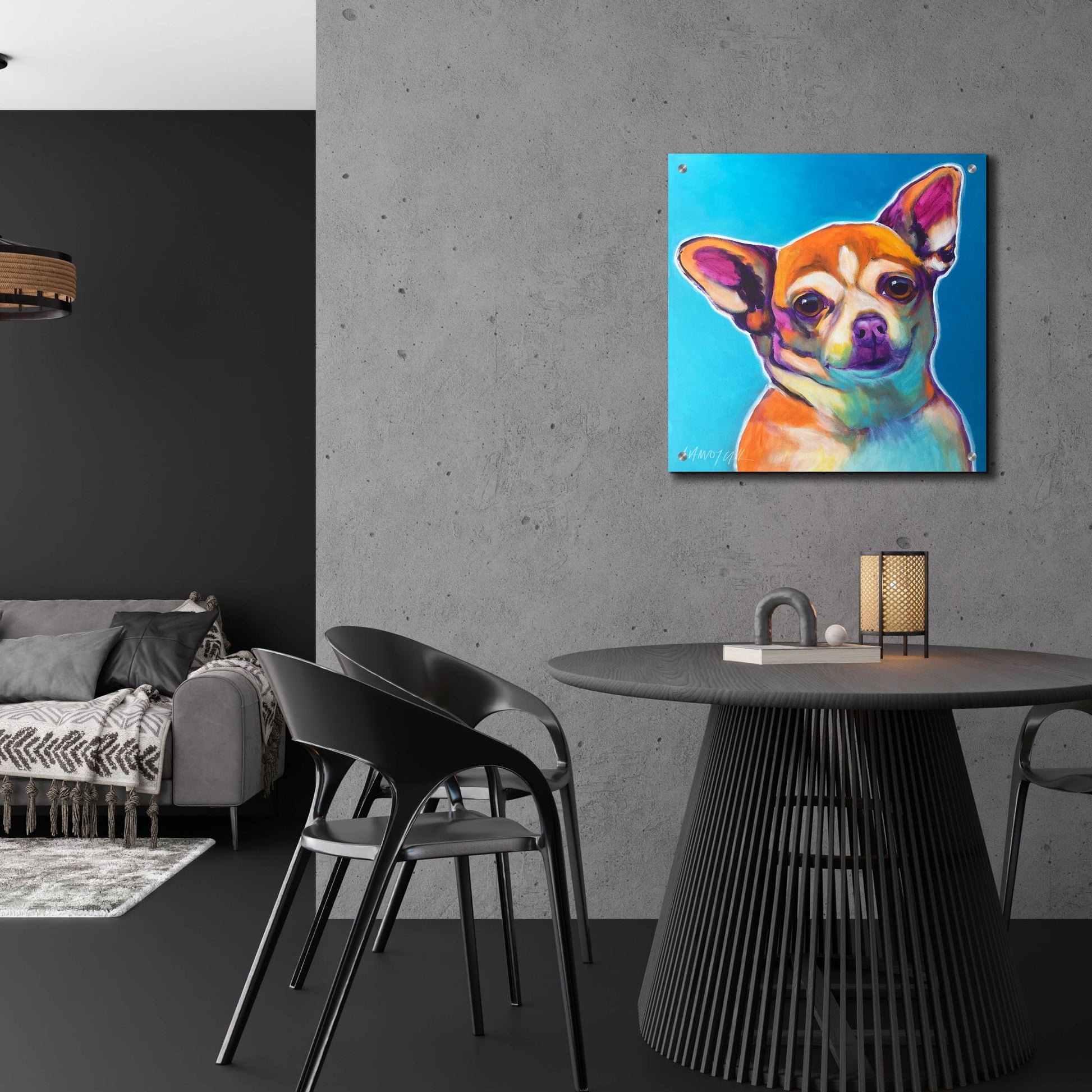 Epic Art 'Chihuahua - Starr2 by Dawg Painter, Acrylic Glass Wall Art,24x24