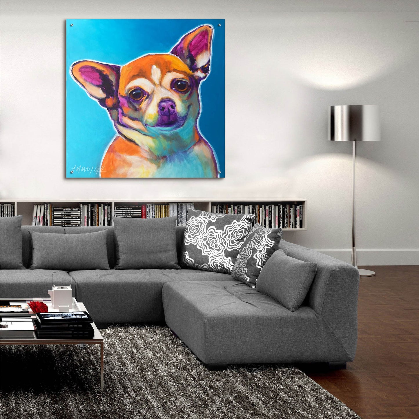 Epic Art 'Chihuahua - Starr2 by Dawg Painter, Acrylic Glass Wall Art,36x36