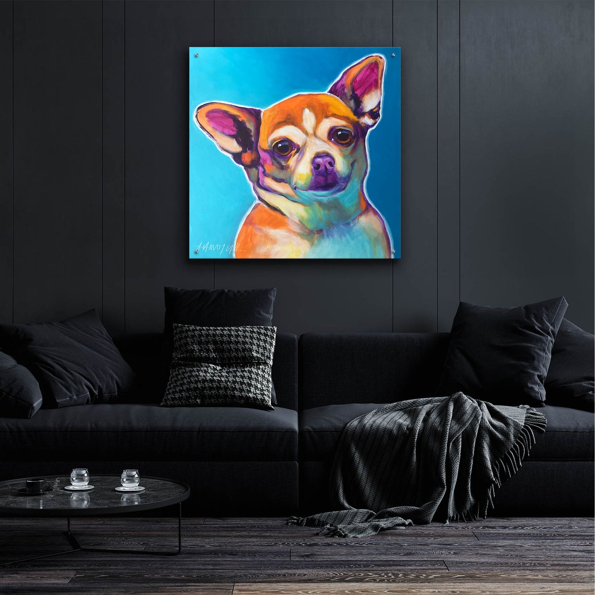 Epic Art 'Chihuahua - Starr2 by Dawg Painter, Acrylic Glass Wall Art,36x36