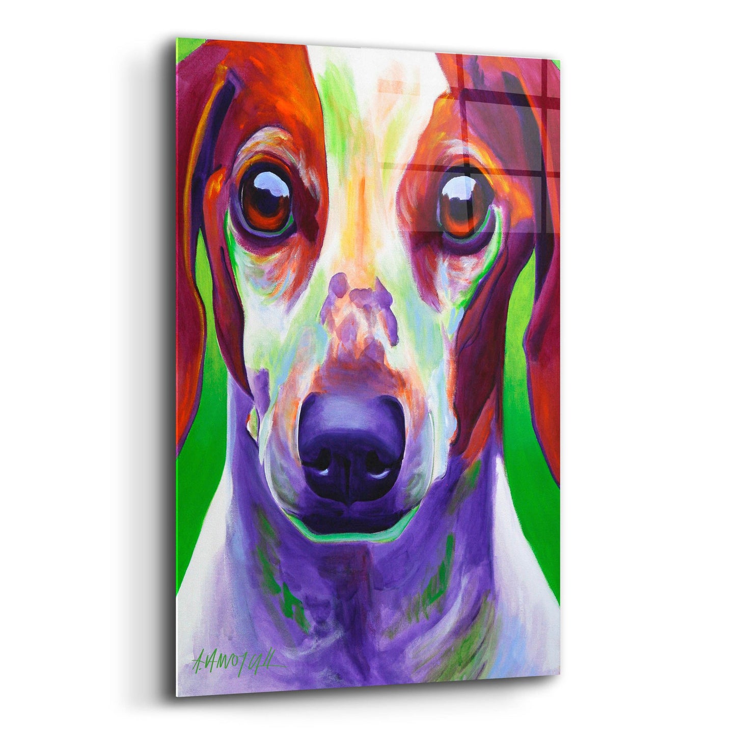 Epic Art 'Dachshund - Cooper 2 by Dawg Painter, Acrylic Glass Wall Art,12x16