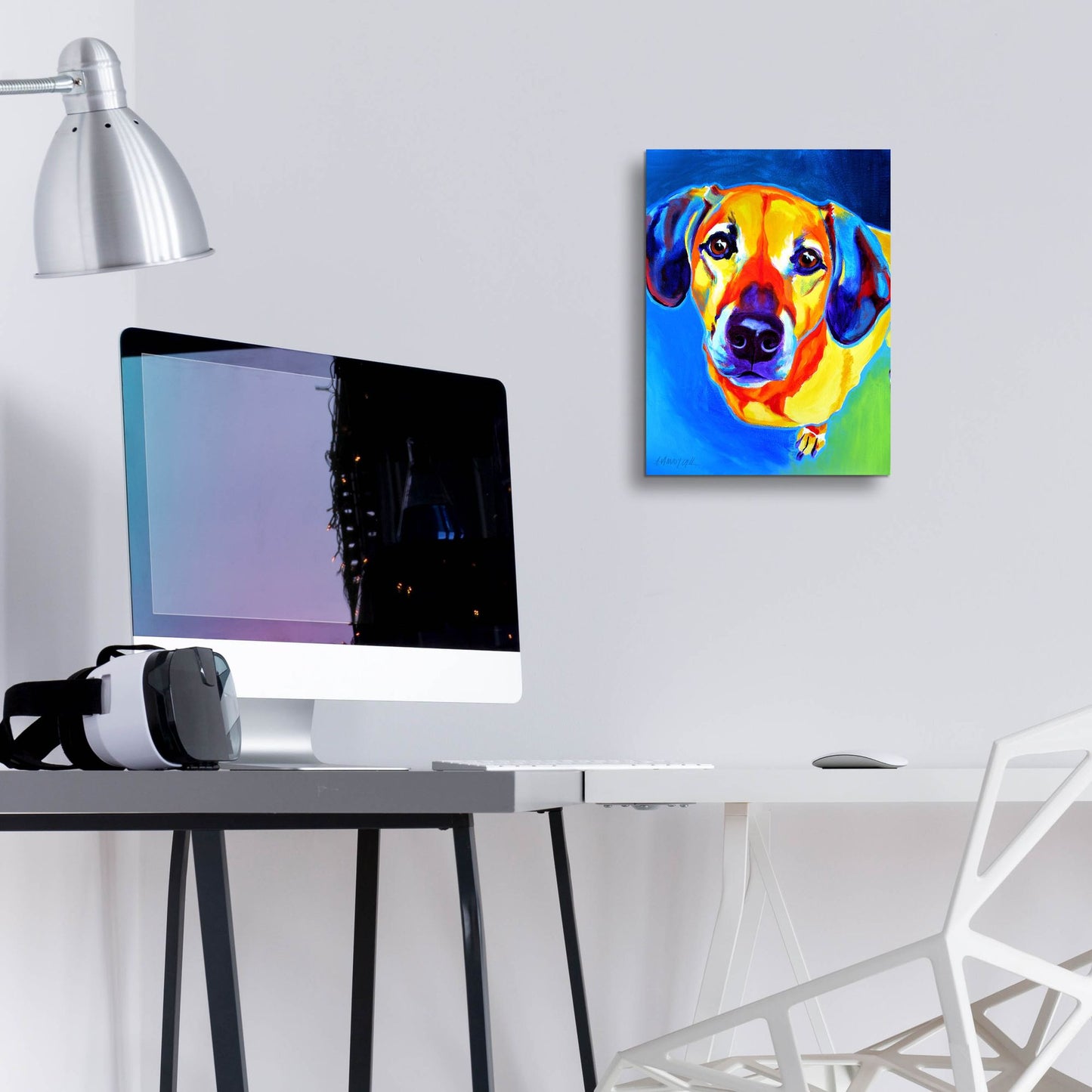 Epic Art 'Dachshund - Maisie2 by Dawg Painter, Acrylic Glass Wall Art,12x16