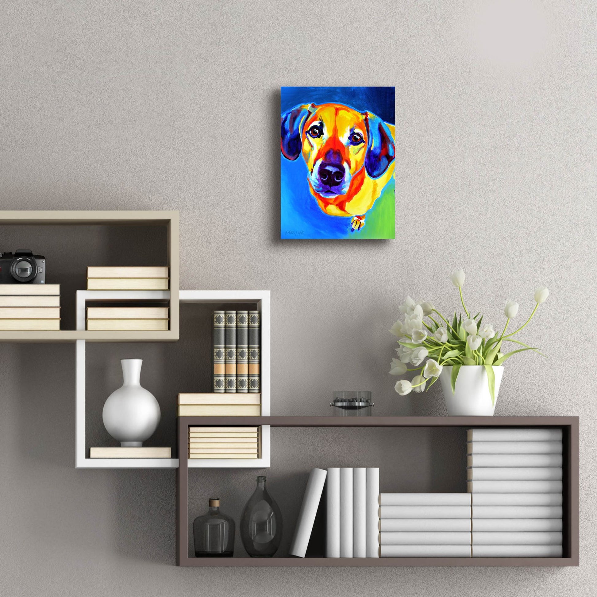 Epic Art 'Dachshund - Maisie2 by Dawg Painter, Acrylic Glass Wall Art,12x16