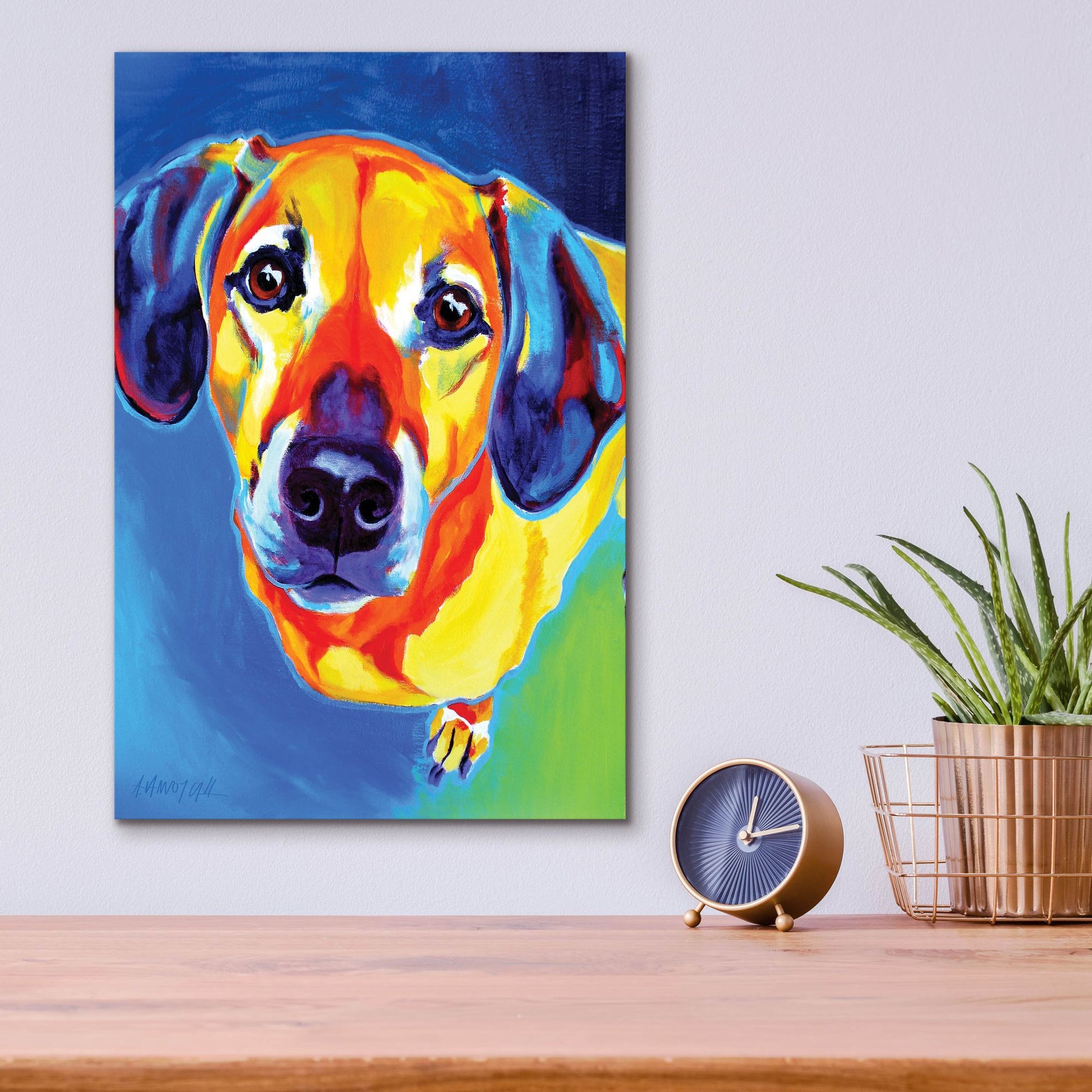 Epic Art 'Dachshund - Maisie2 by Dawg Painter, Acrylic Glass Wall Art,12x16