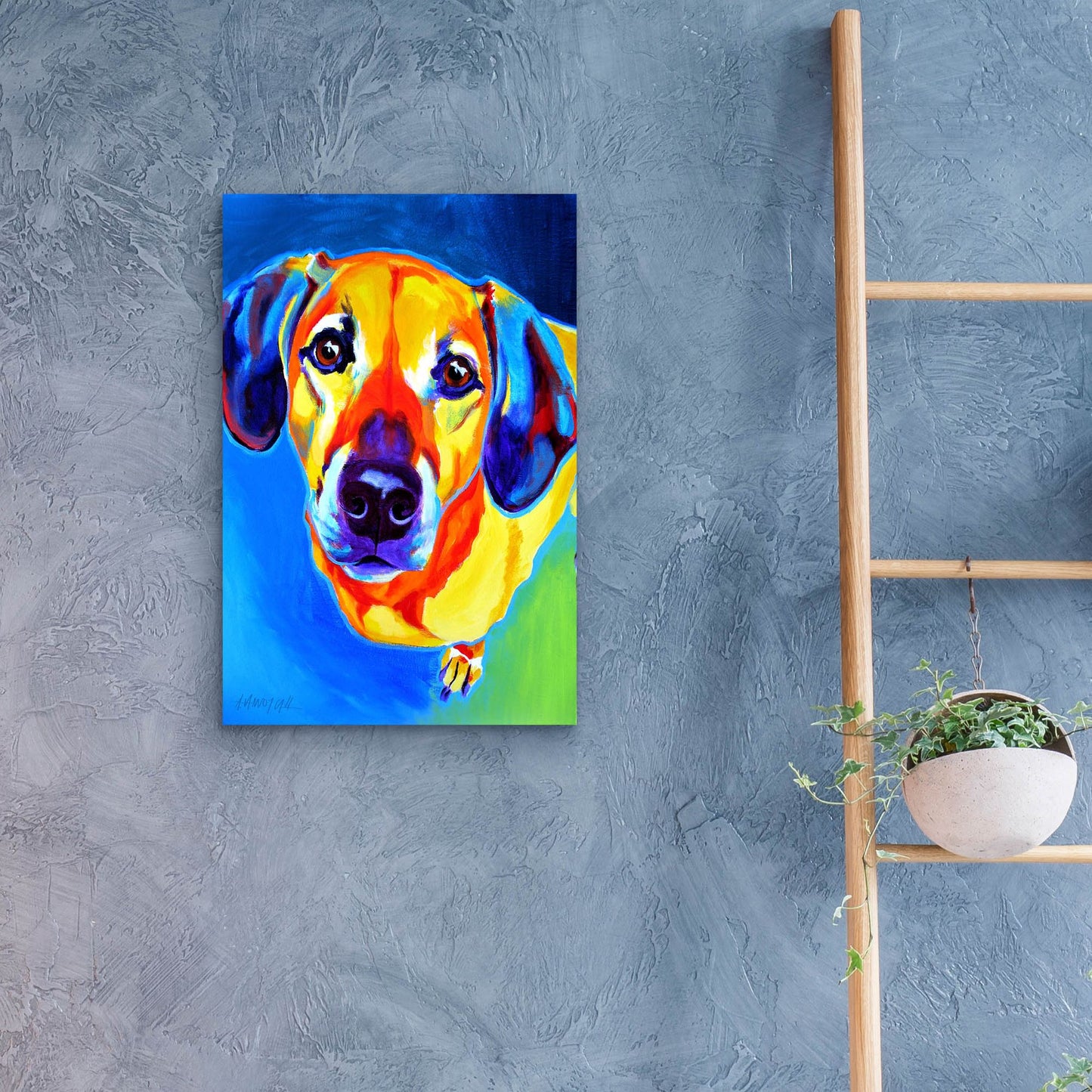 Epic Art 'Dachshund - Maisie2 by Dawg Painter, Acrylic Glass Wall Art,16x24