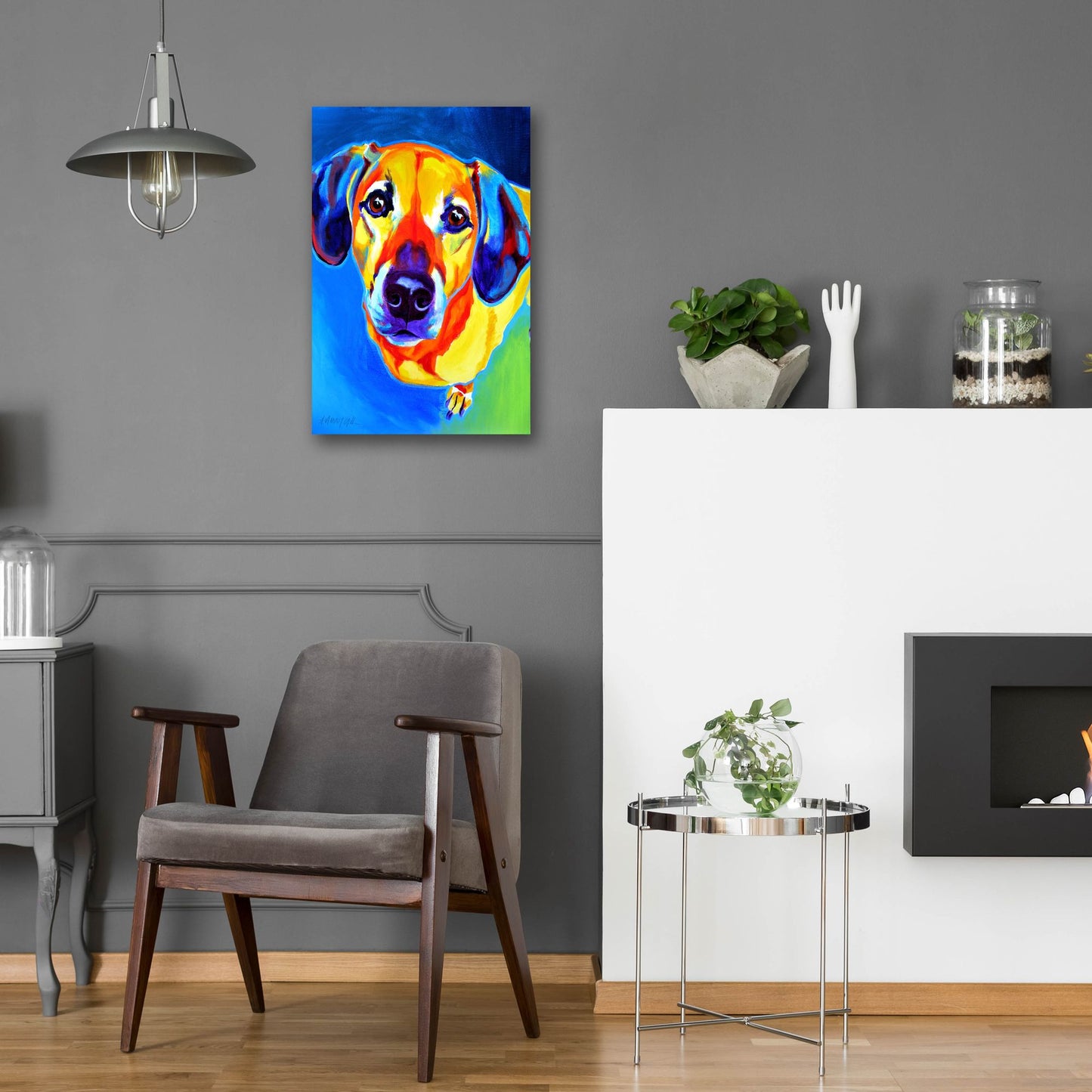 Epic Art 'Dachshund - Maisie2 by Dawg Painter, Acrylic Glass Wall Art,16x24