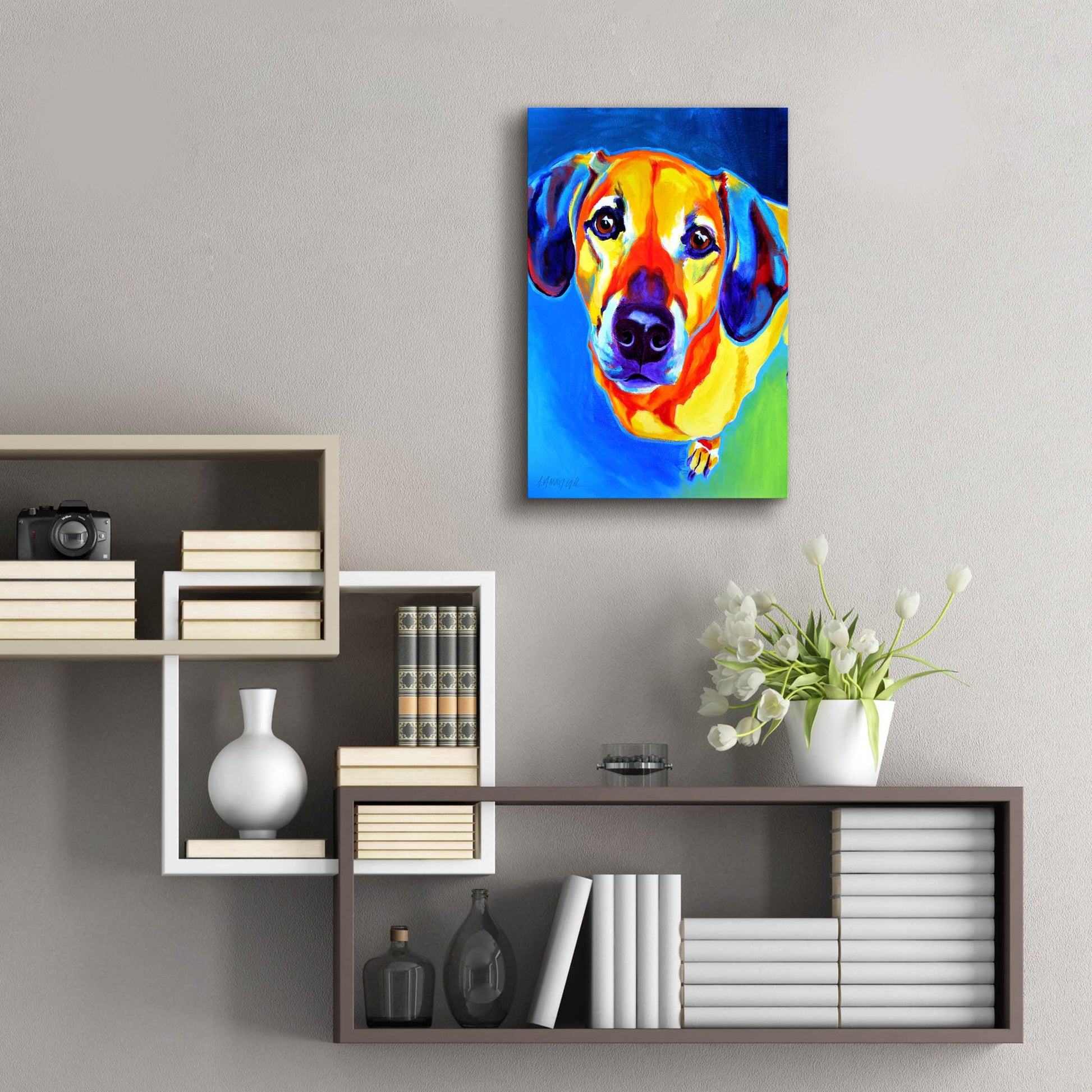 Epic Art 'Dachshund - Maisie2 by Dawg Painter, Acrylic Glass Wall Art,16x24