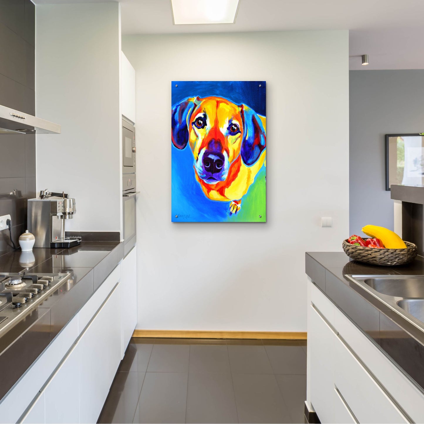 Epic Art 'Dachshund - Maisie2 by Dawg Painter, Acrylic Glass Wall Art,24x36