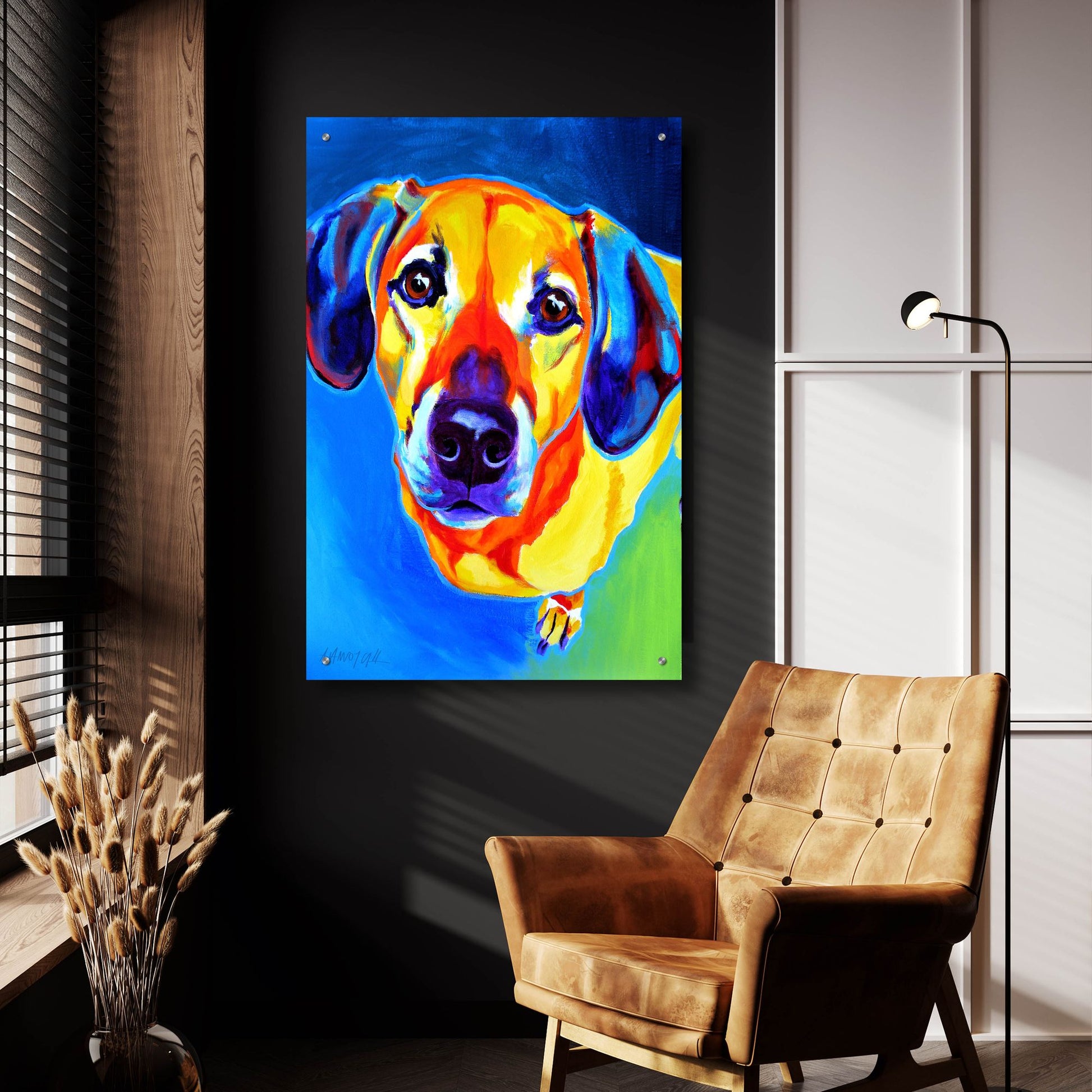 Epic Art 'Dachshund - Maisie2 by Dawg Painter, Acrylic Glass Wall Art,24x36