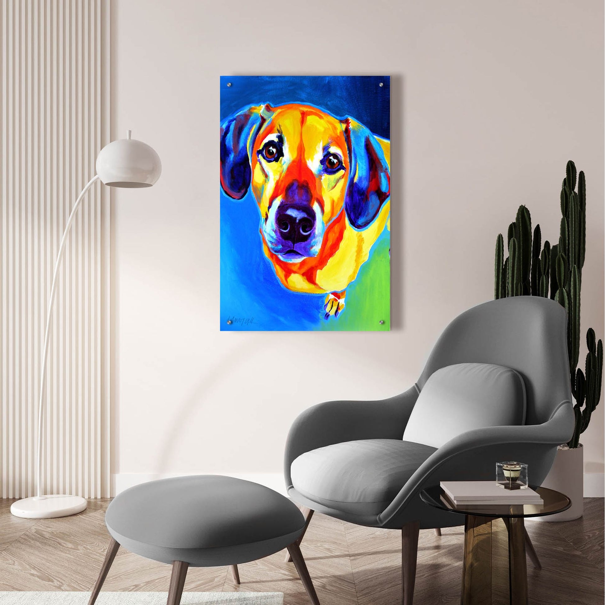 Epic Art 'Dachshund - Maisie2 by Dawg Painter, Acrylic Glass Wall Art,24x36