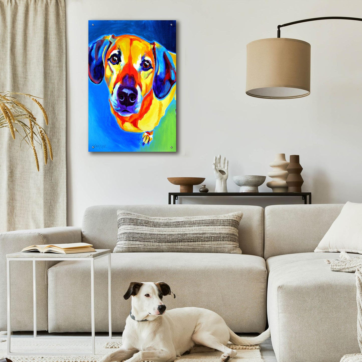 Epic Art 'Dachshund - Maisie2 by Dawg Painter, Acrylic Glass Wall Art,24x36