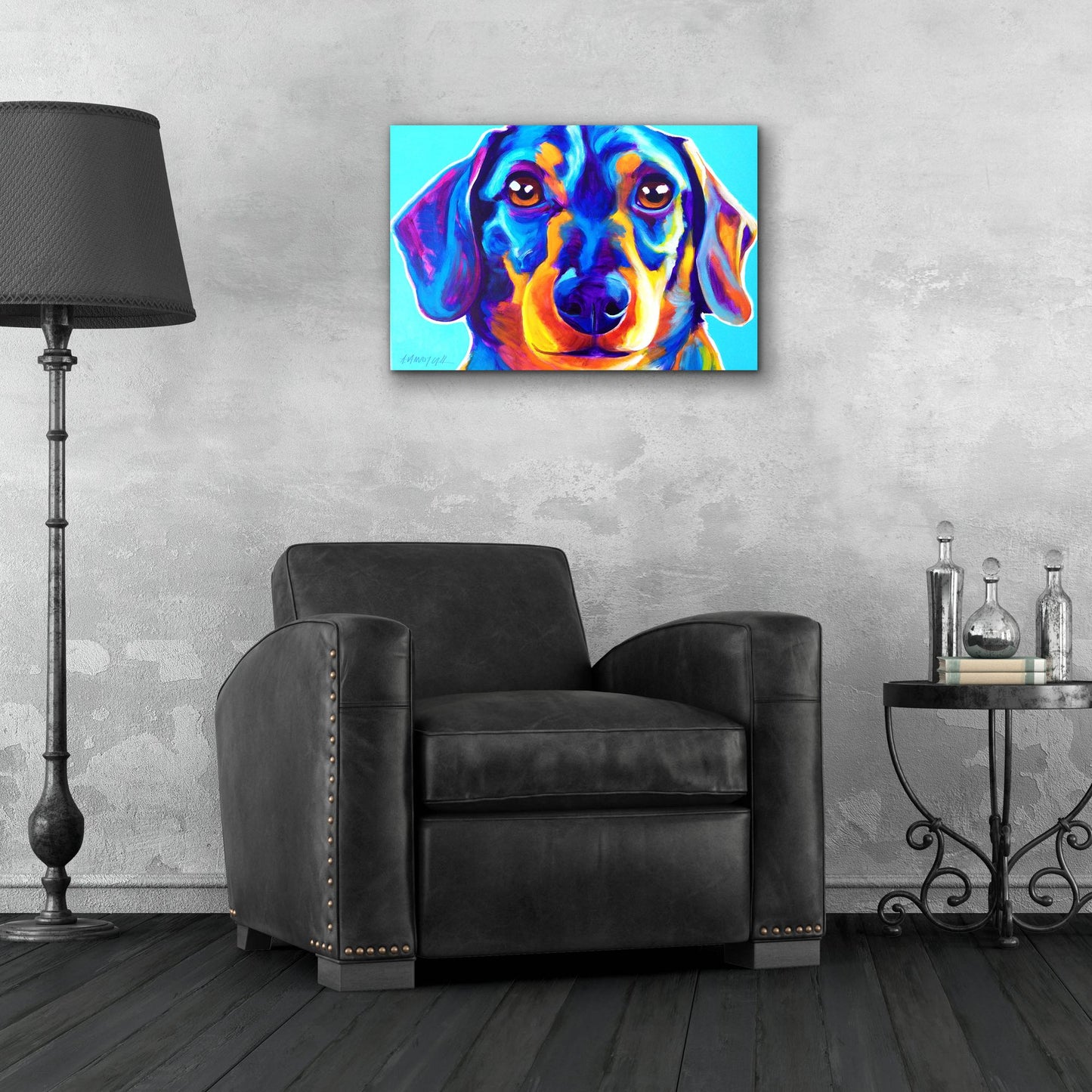 Epic Art 'Dachshund - Oscar2 by Dawg Painter, Acrylic Glass Wall Art,24x16