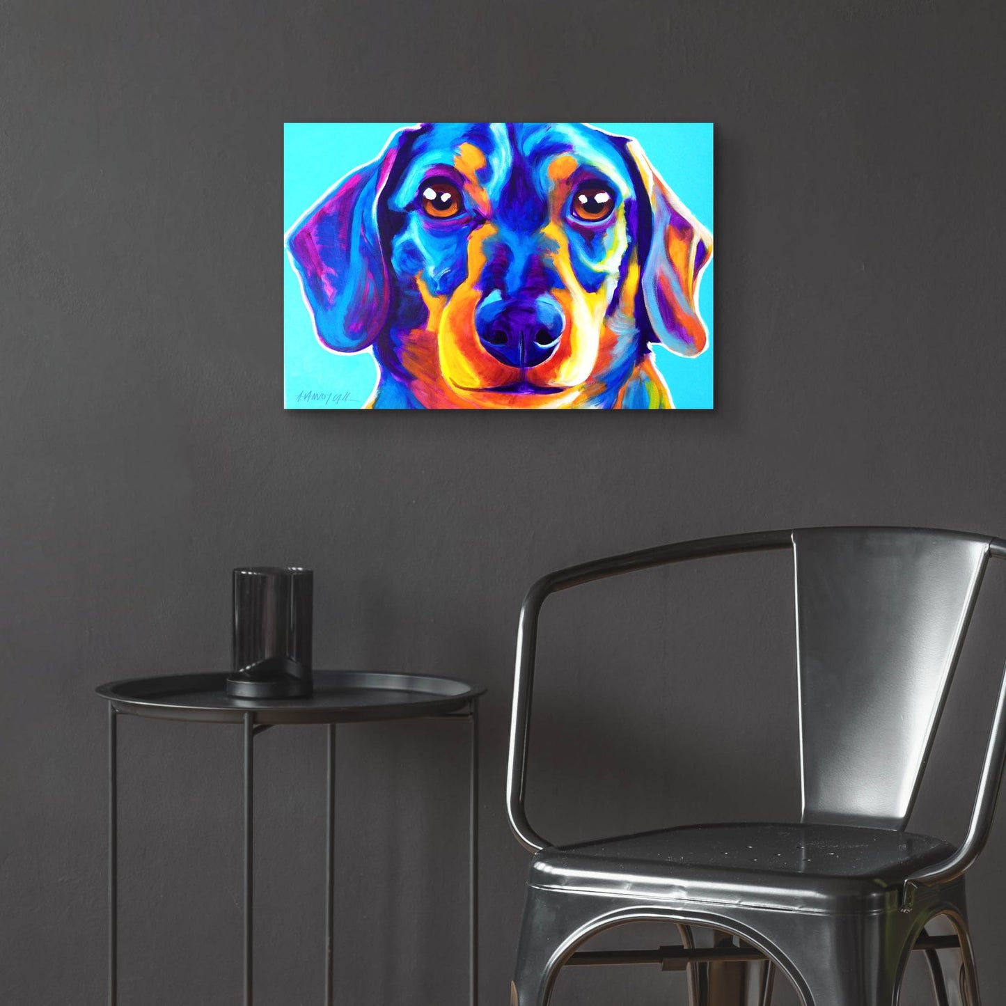 Epic Art 'Dachshund - Oscar2 by Dawg Painter, Acrylic Glass Wall Art,24x16