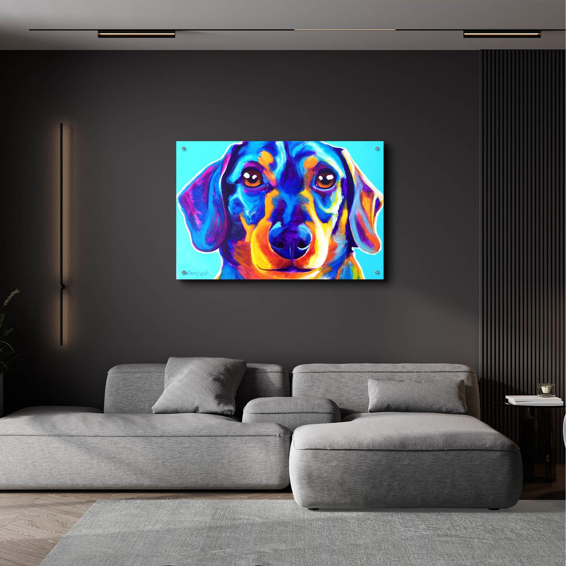 Epic Art 'Dachshund - Oscar2 by Dawg Painter, Acrylic Glass Wall Art,36x24