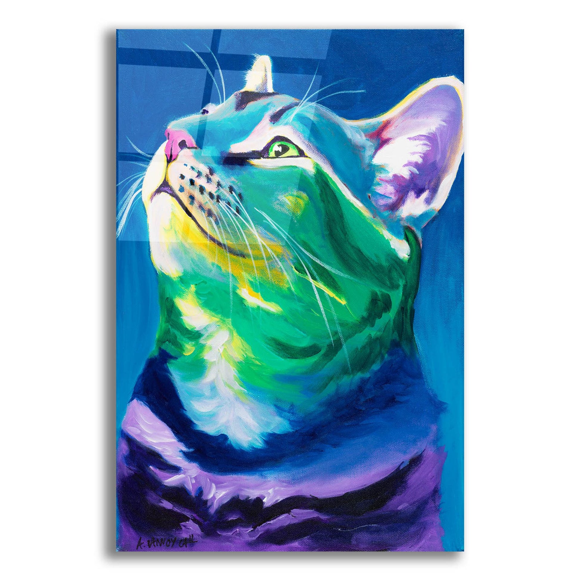 Epic Art 'Blue Feline2 by Dawg Painter, Acrylic Glass Wall Art