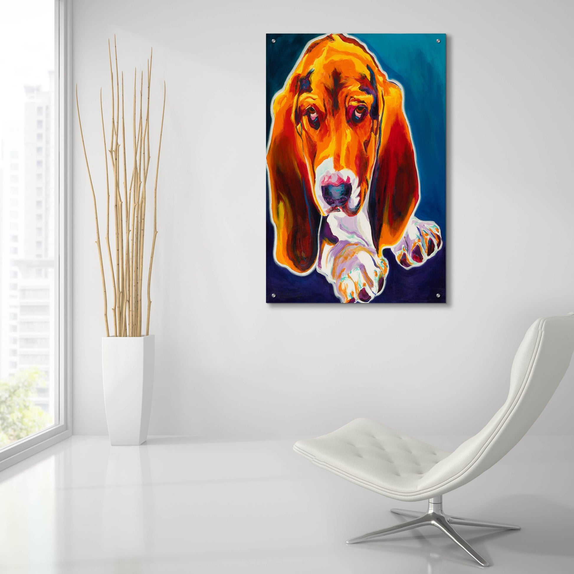 Epic Art 'Hound2 by Dawg Painter, Acrylic Glass Wall Art,24x36