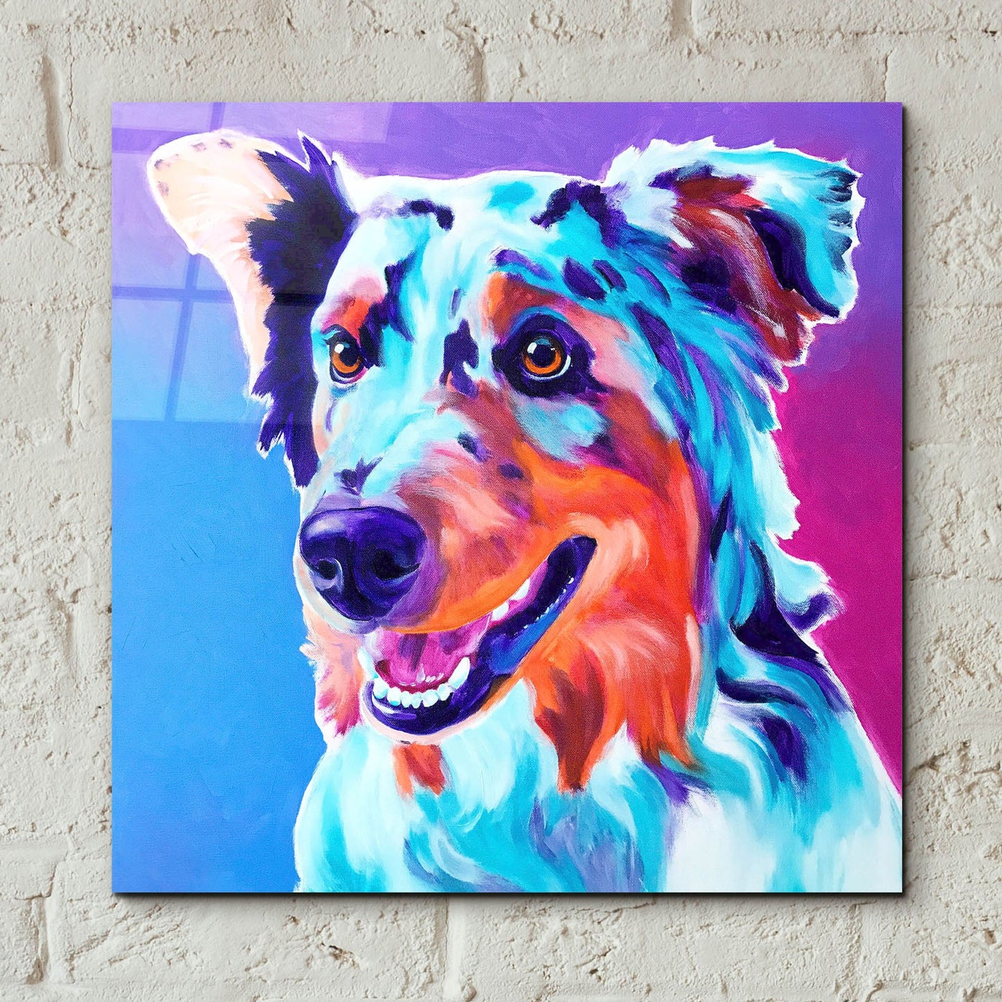 Epic Art 'Aussie - Pepper2 by Dawg Painter, Acrylic Glass Wall Art,12x12