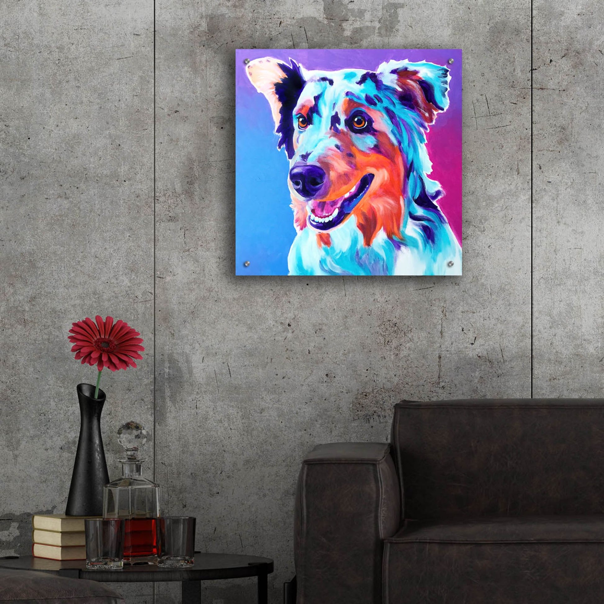 Epic Art 'Aussie - Pepper2 by Dawg Painter, Acrylic Glass Wall Art,24x24